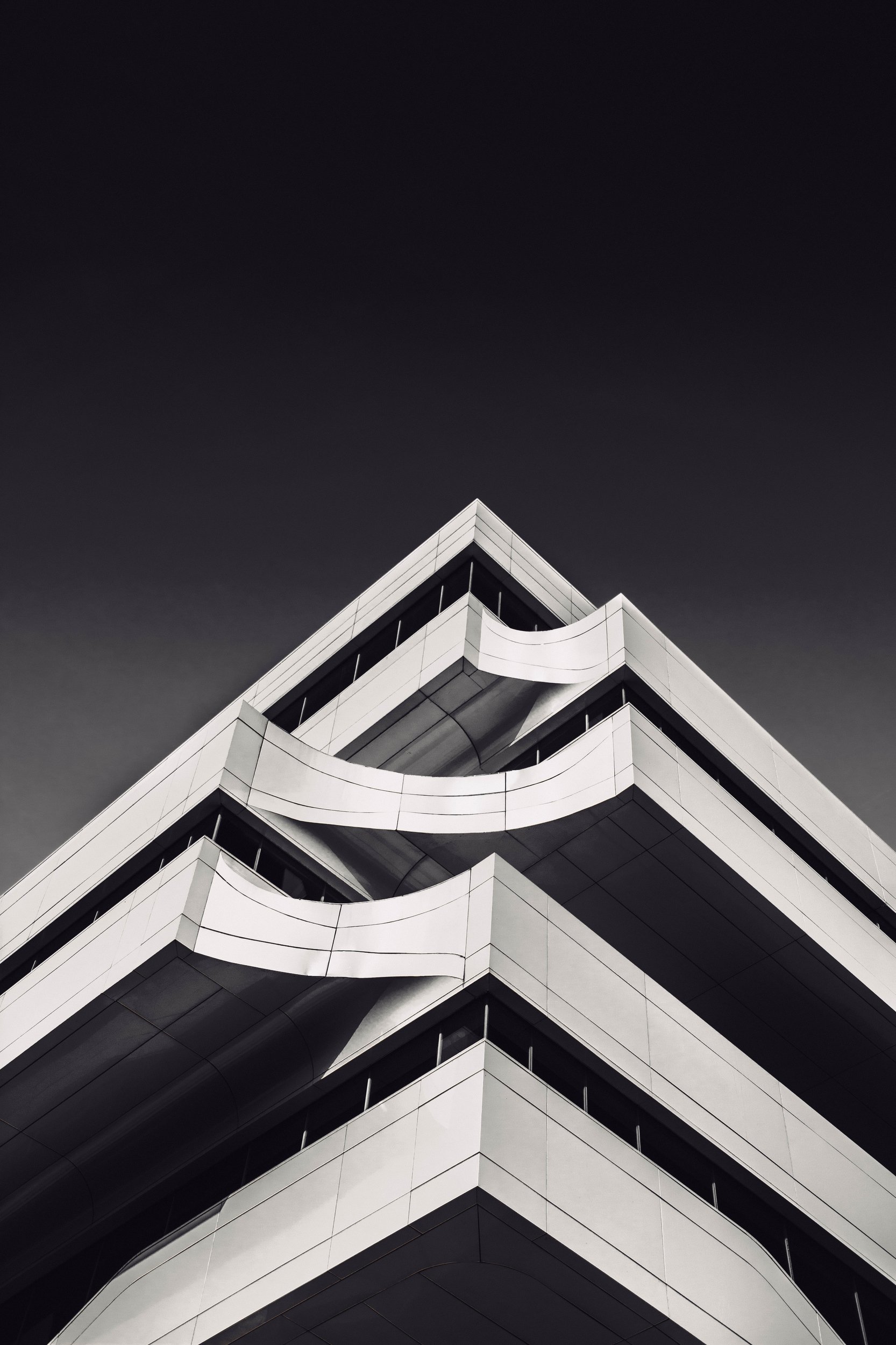 dominion, tower, architecture, black, white, geometry, line, moscow, russia, Сергей Гладков