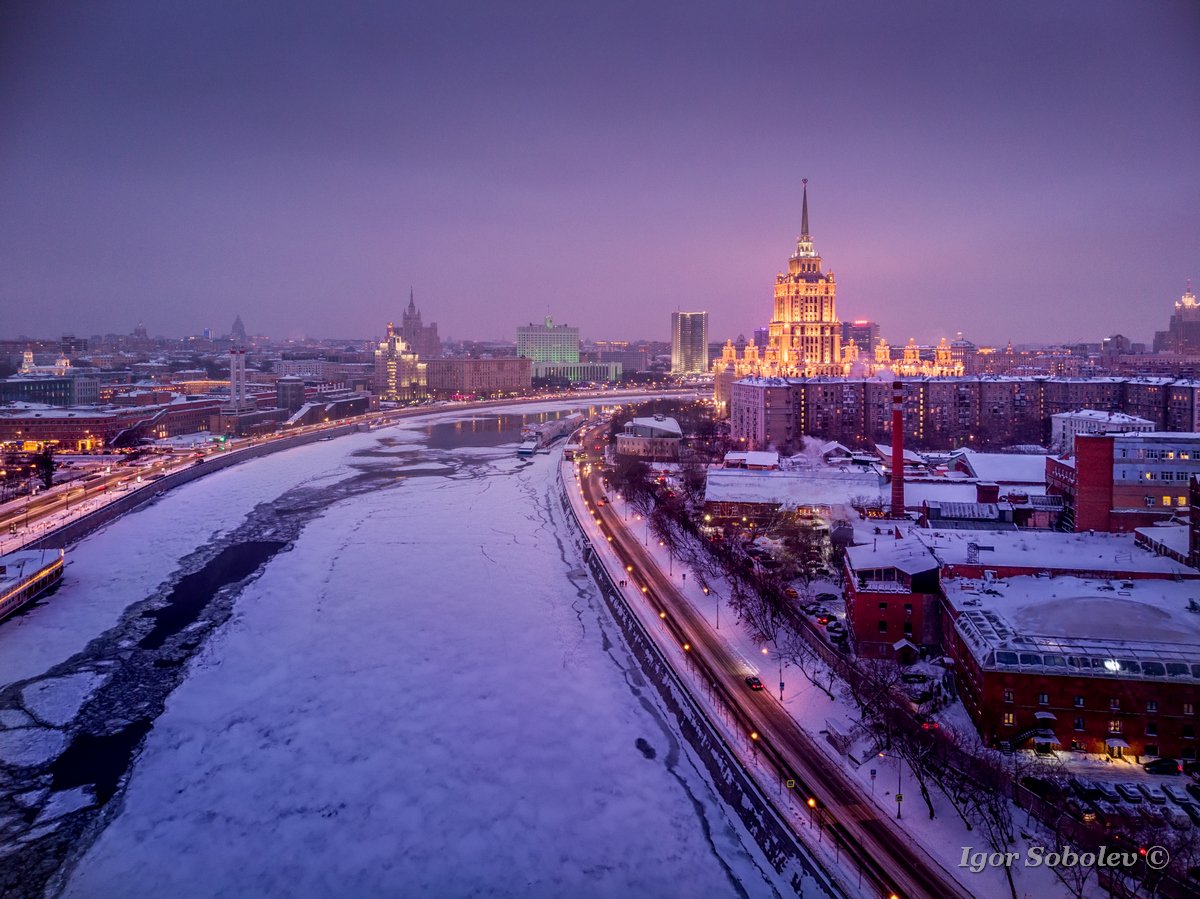 гостиница украина, москва, зима, вечер,, Игорь Соболев