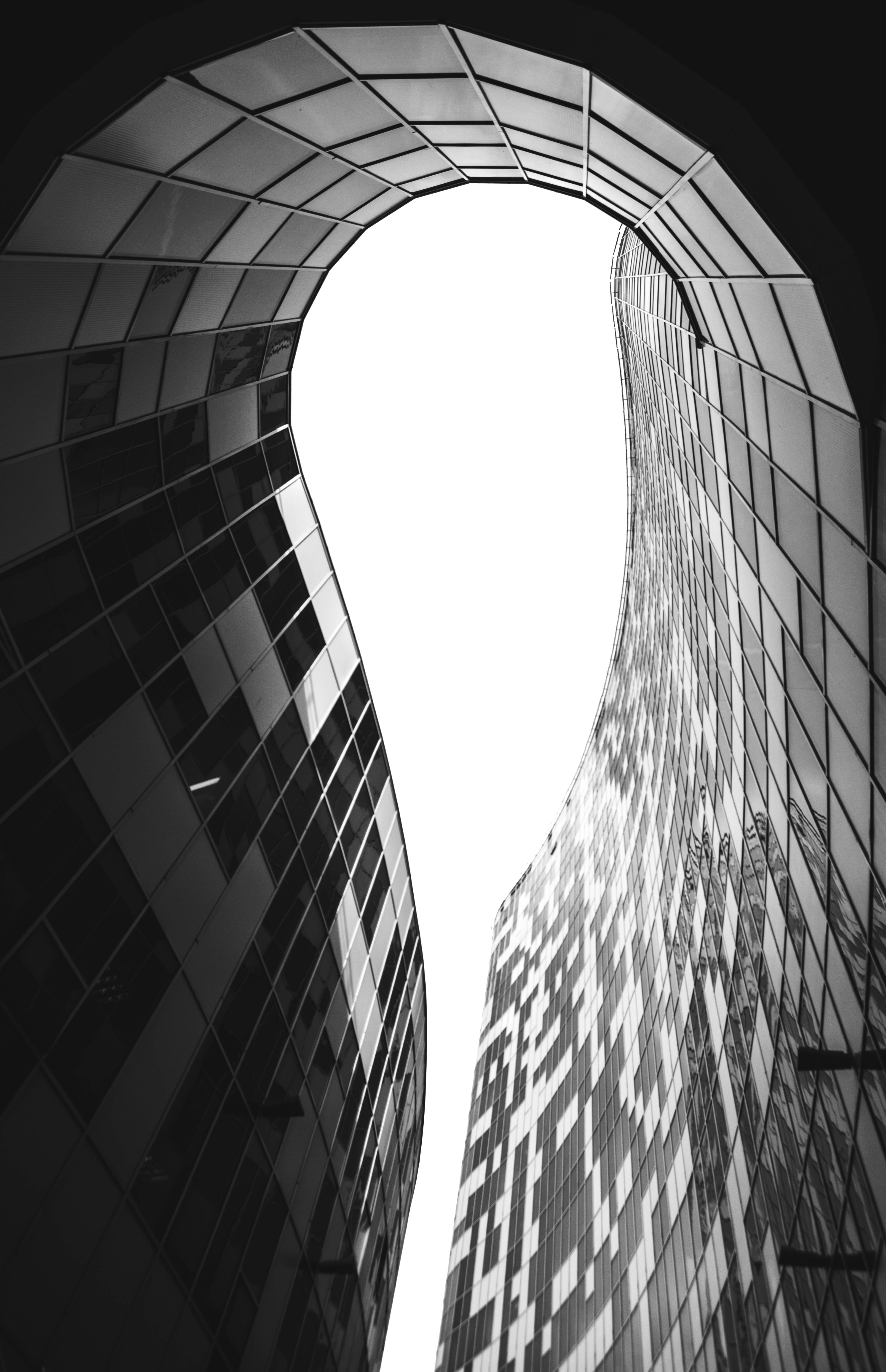 architecture, dark, line, sky, facade, modern, urban, black, white, city, Moscow, Russia, Сергей Гладков