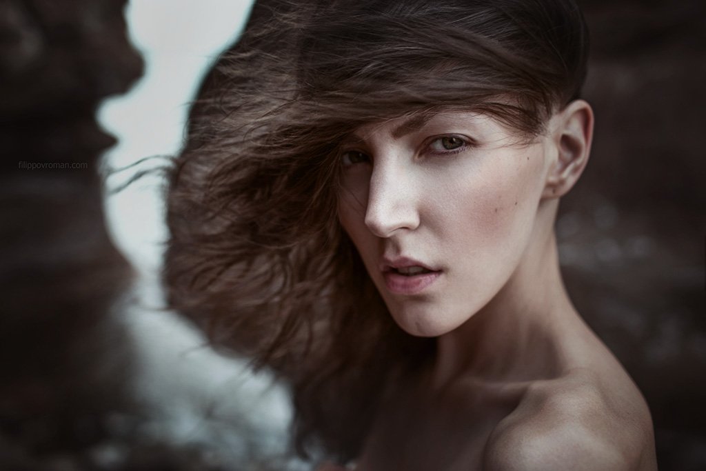 Aslikul, Girl, Lake, Portrait, Rock, Wind, Роман Филиппов