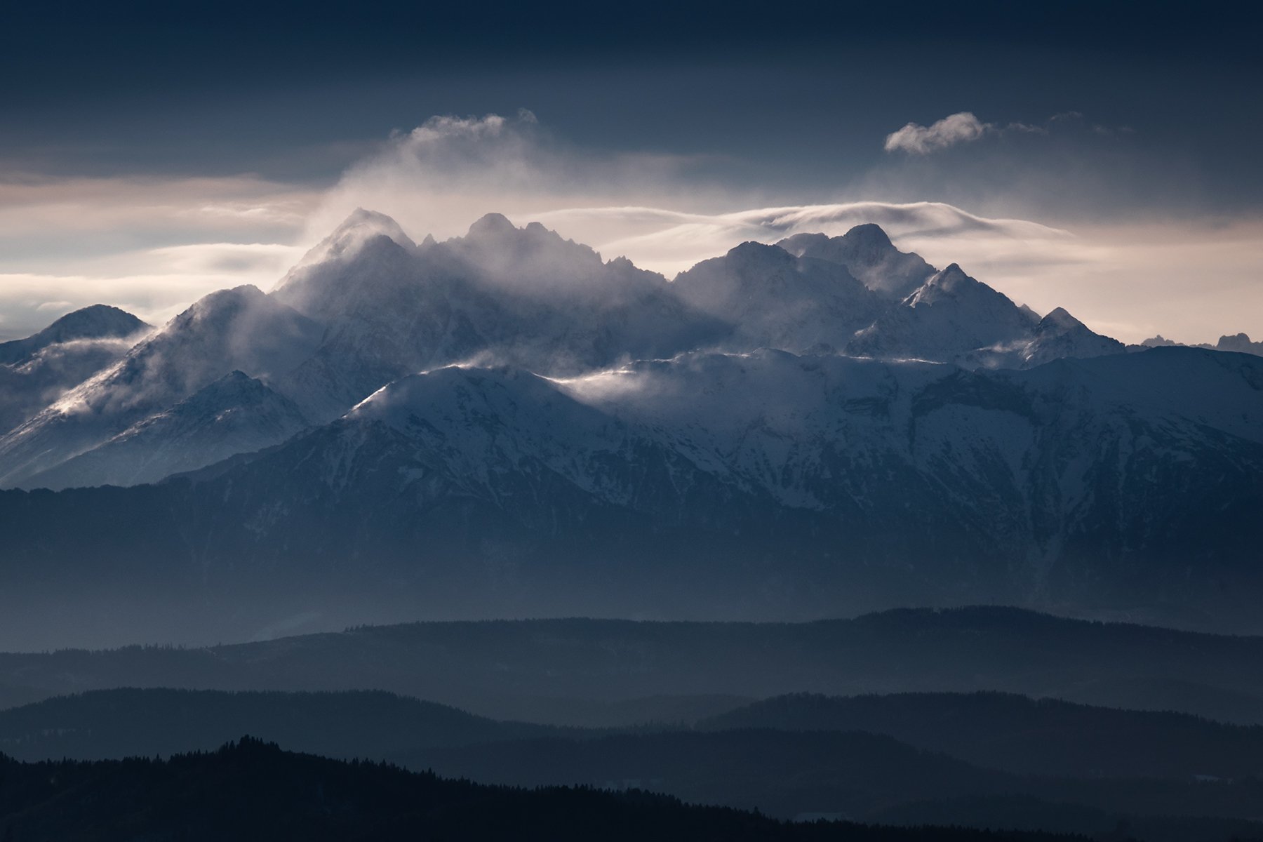 mountains, winter, wind, poland, slovakia, Michał Kasperczyk