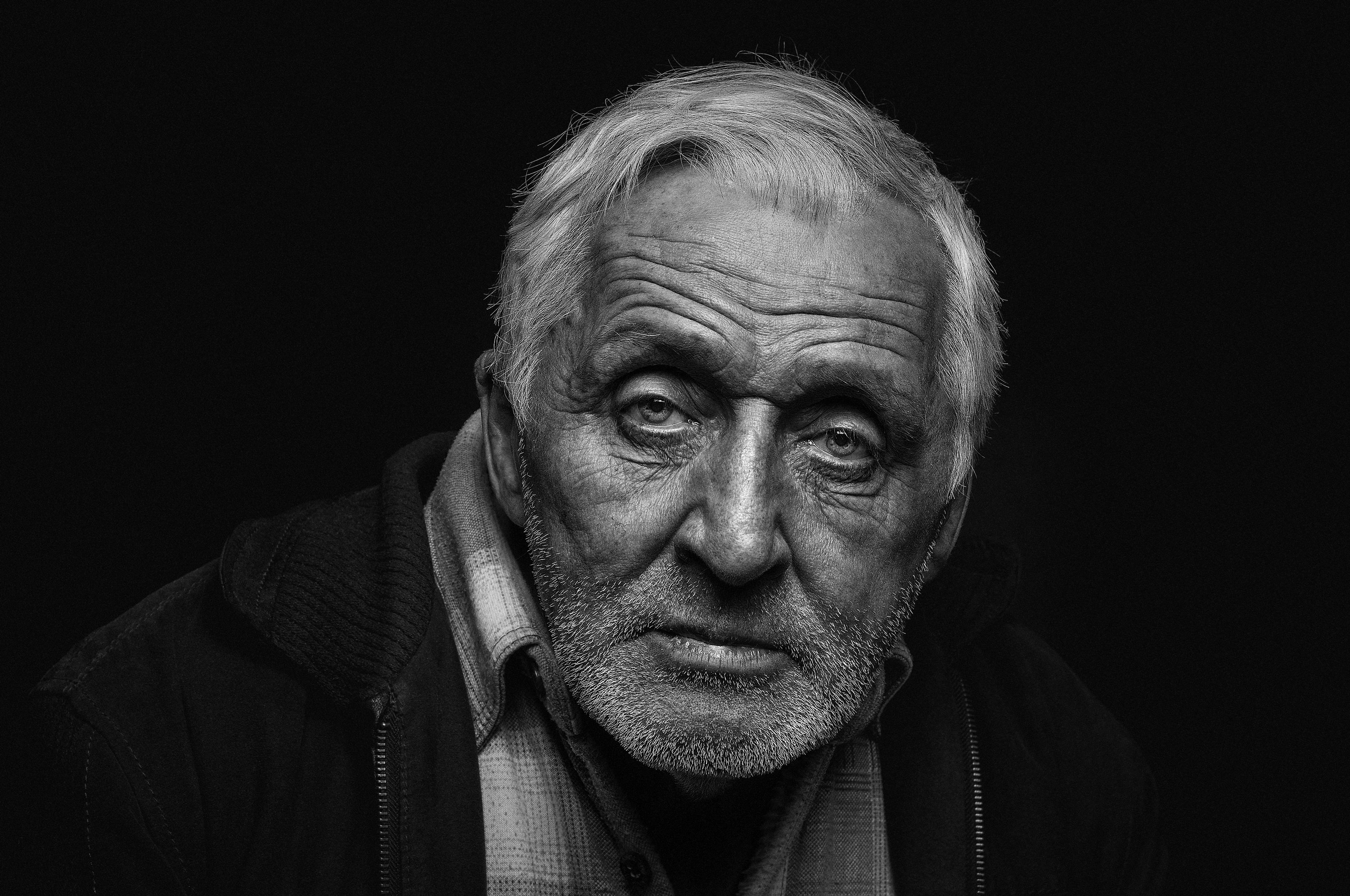 портрет, мужской портрет, черно белый, старик, Дмитрий Шарабанов