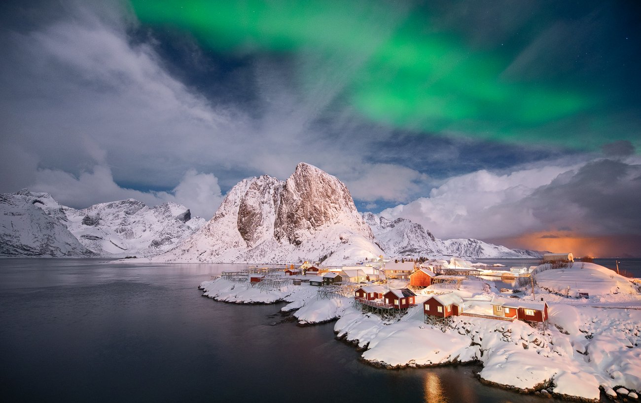 hamnøy lofoten aurora borealis zorza polarna norwegia norway, Stanisław Baraniecki