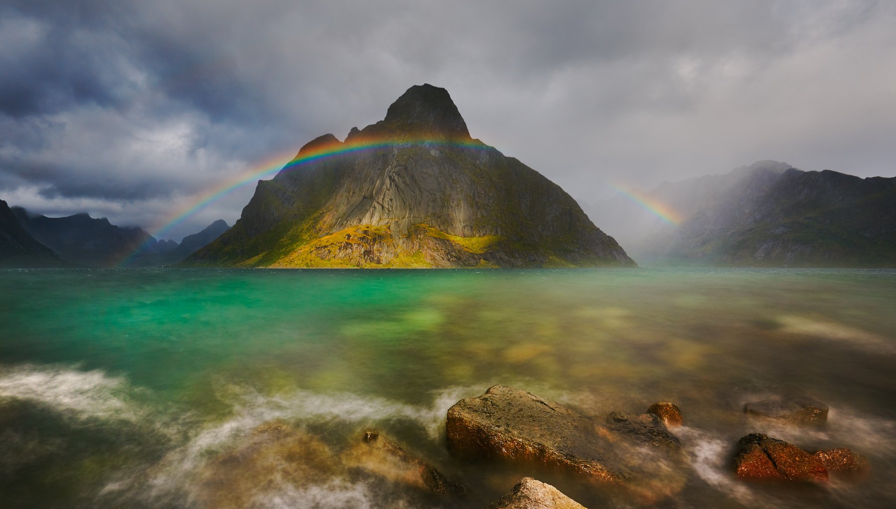 Landscape, Norway, Lofoten, Reine, Rainbow, Nikon, Marcin Grzegorczyn