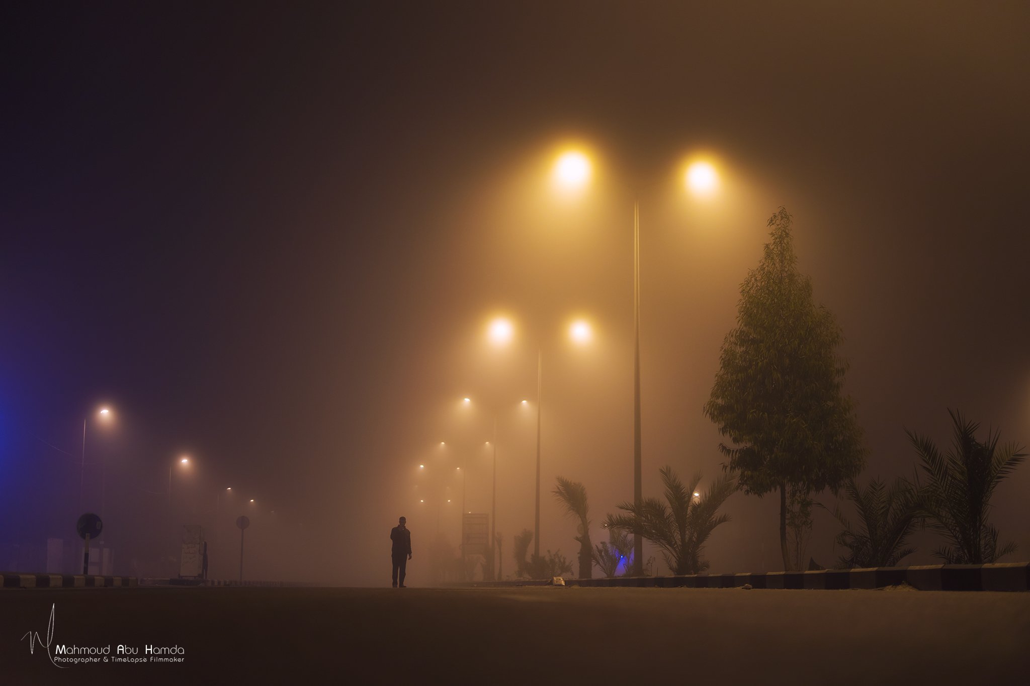 fog, city, city, night, cityscape, Махмуд Хамда