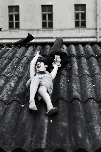 девушка, падение, крыша, на крыше, Екатерина