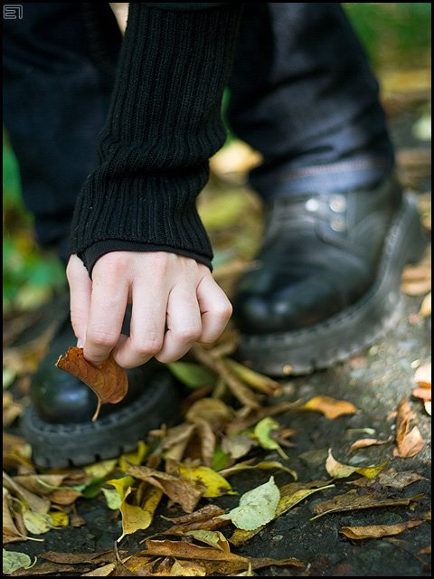 осень, листья, руки, ботинки, Евгений Павленко