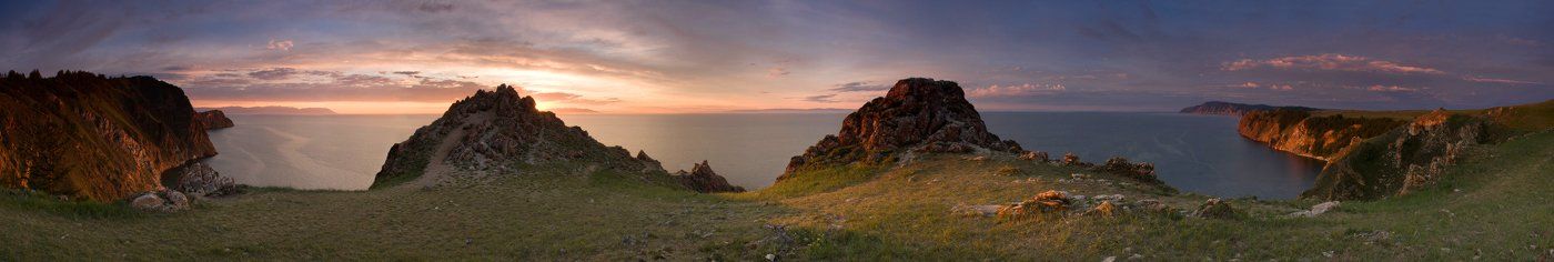 озеро, байкал, остров, ольхон, скалистый, берег, lenchik&fanizzz, мыс, левый, шунтэ, скала, камни, берег, рассвет, небо, Лена