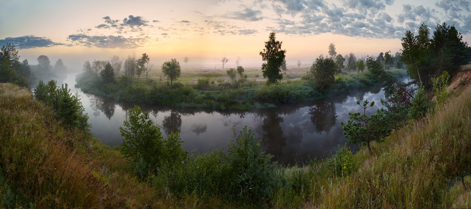 природа,пейзаж,река,утро,туман,рассвет, (Roman) Heger