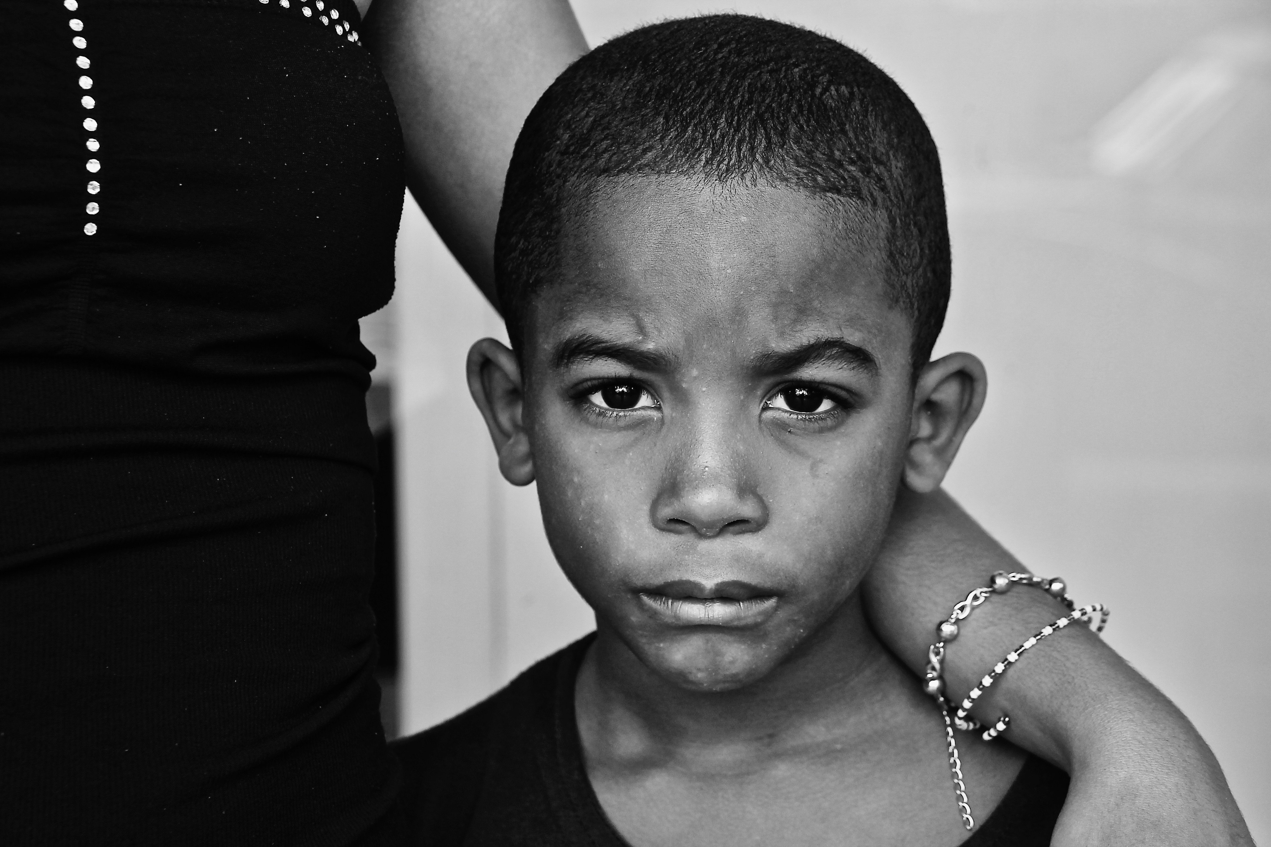 portrait, Cuba, travel, black&white, eyes, children, street, face, look, feelings, expression, , Svetlana Povarova Ree