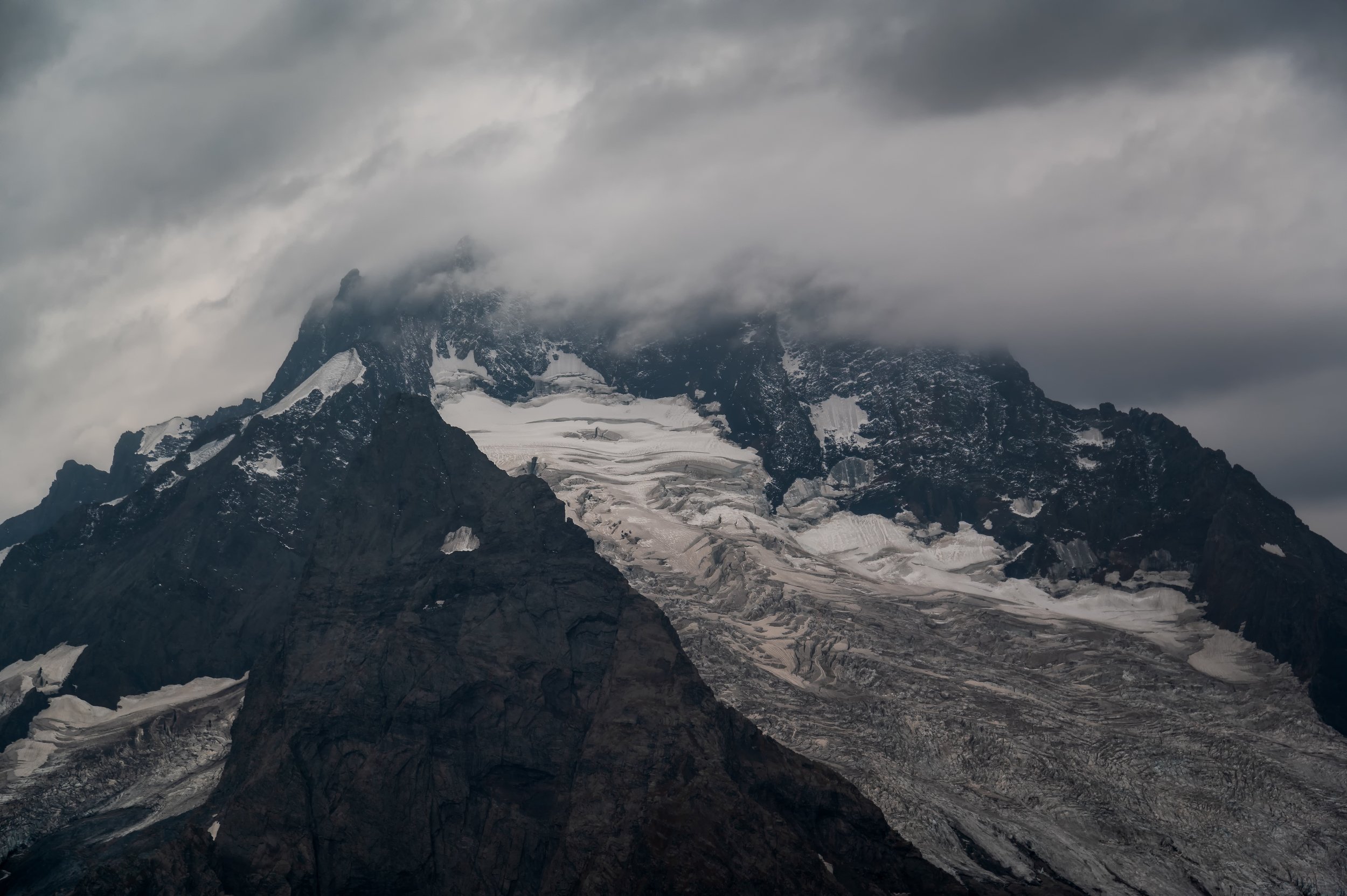 dombay, mountains, snow, cloudly, landscape, glacier, autumn, peak, rock, Егор Бугримов