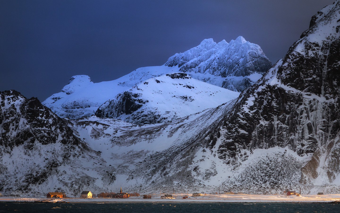lofoten,norway,norwegian,island,mountains,flakstad,winter,light,sunset,snow,, Adrian Szatewicz