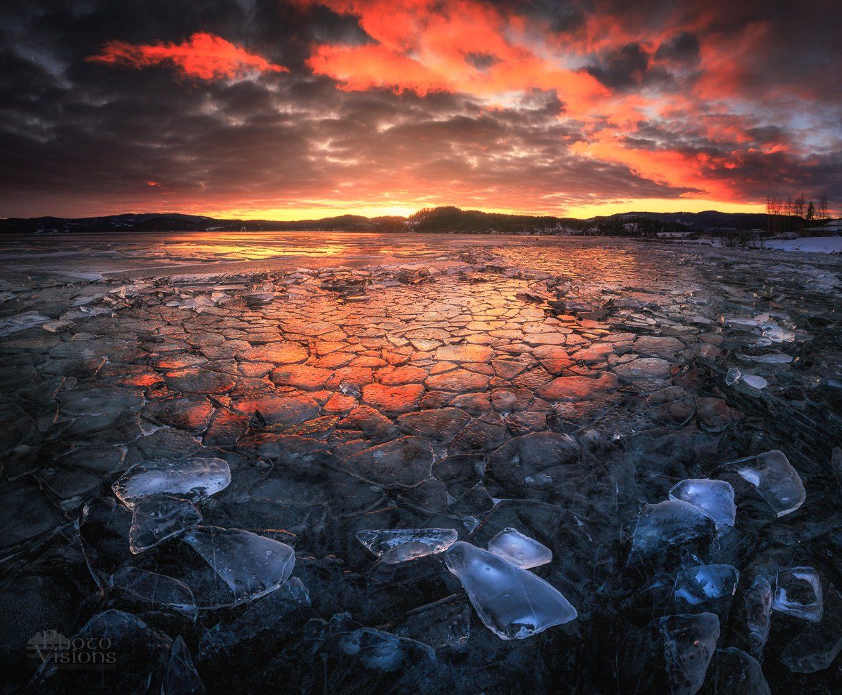 lake,drozen,winter,ice,sunset,norway,cold,evening,night,nature,, Adrian Szatewicz