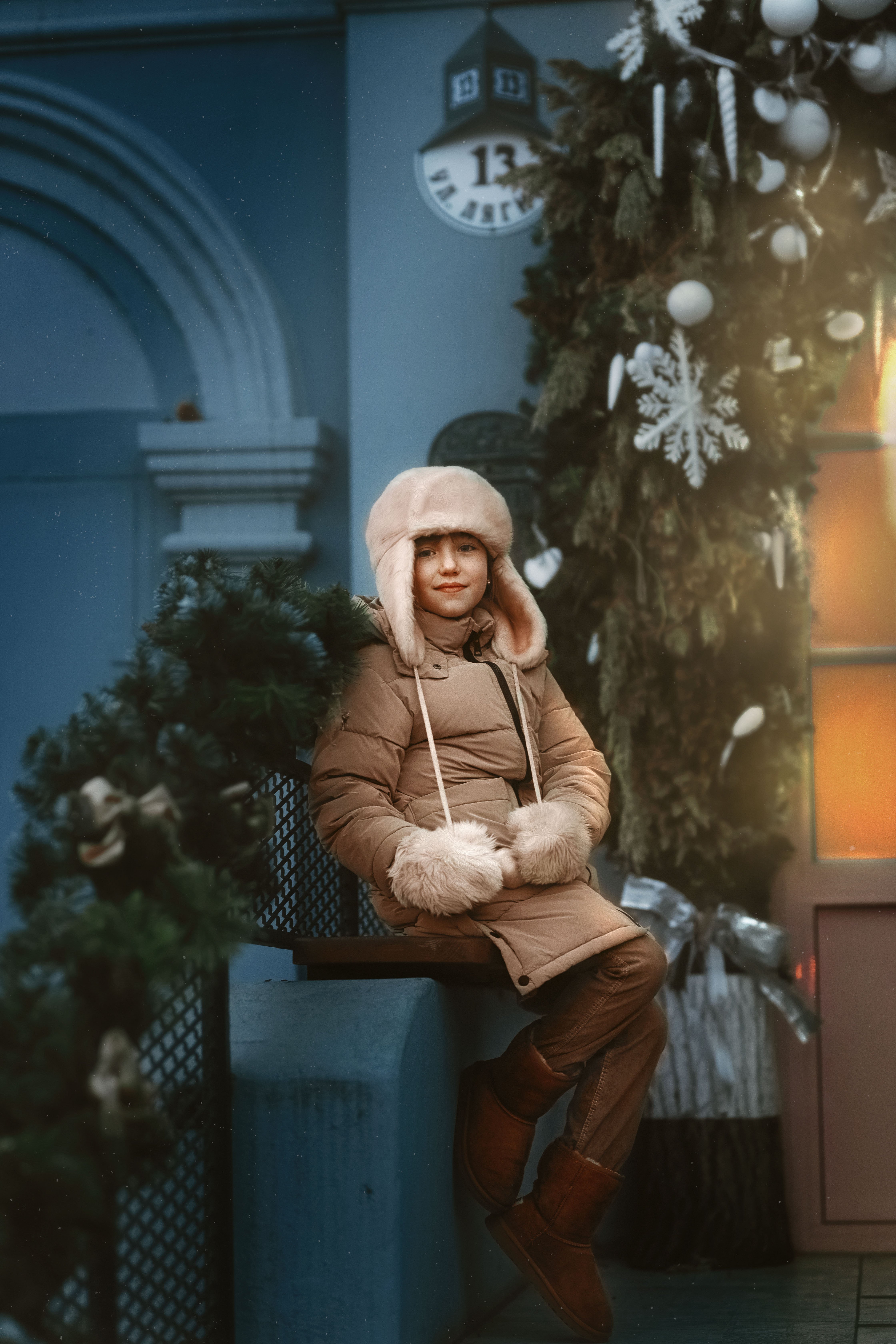рождество ребенок детство гирлянда зима улыбка девочка варежки снежинки свет, Марина Еленчук