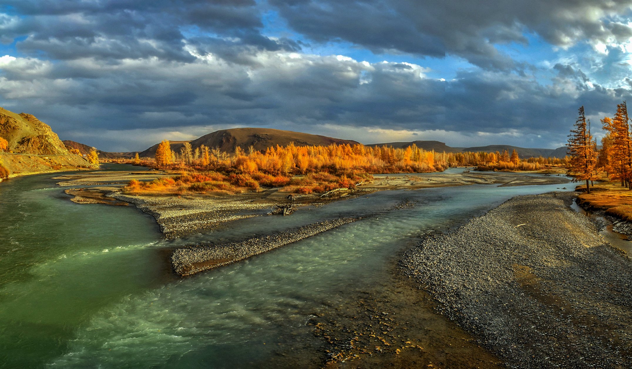 горный алтай,осень,река чуя,река чаган-узун,слияние,  lora_pavlova