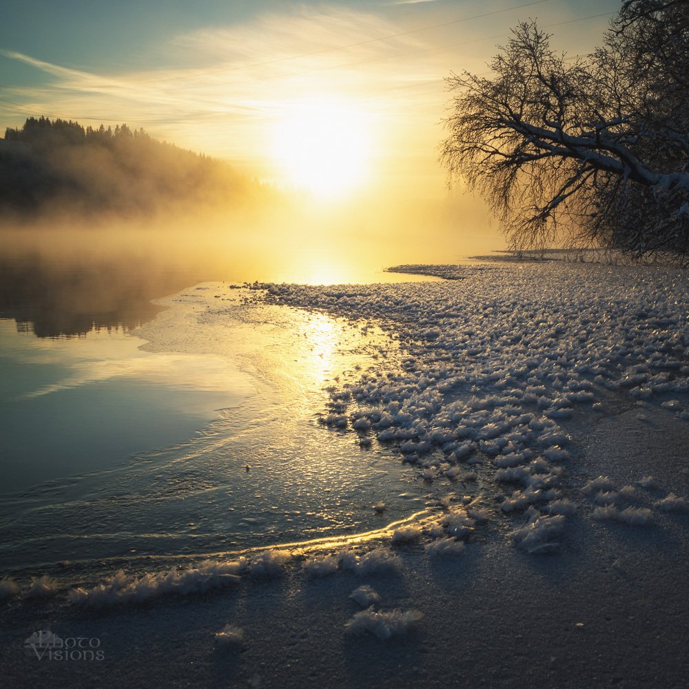 winter,freezing,river,norway,snow,snowy,light,steam,fog,foggy,, Adrian Szatewicz