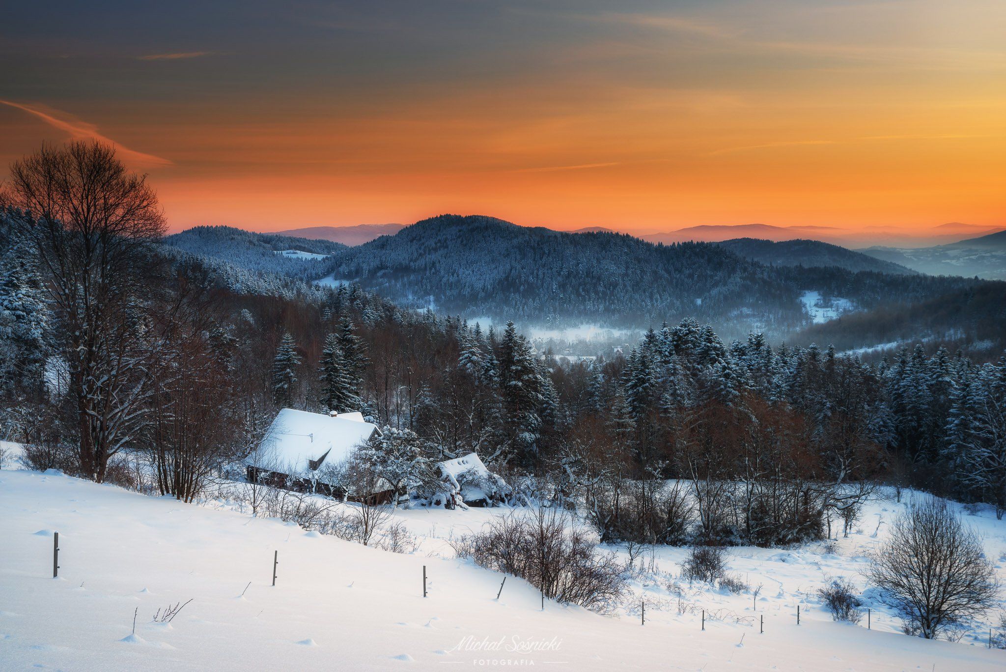 #poland #zawoja #benro #benq #pentax #winter #tree #amazing #best #snow #house #old #sunrise, Michał Sośnicki