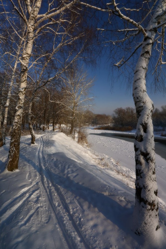 зима январь мороз снег река, Петриченко Валерий