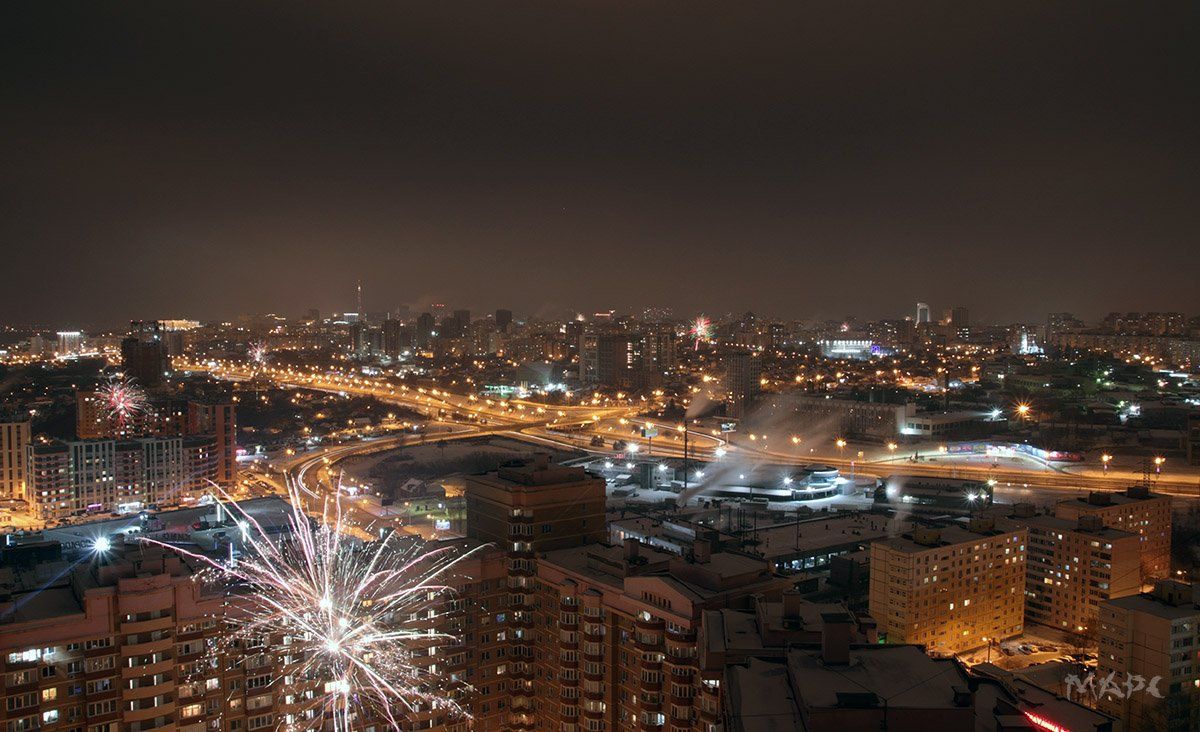 ночь город праздник новый год башкирия уфа, Шангареев Марс
