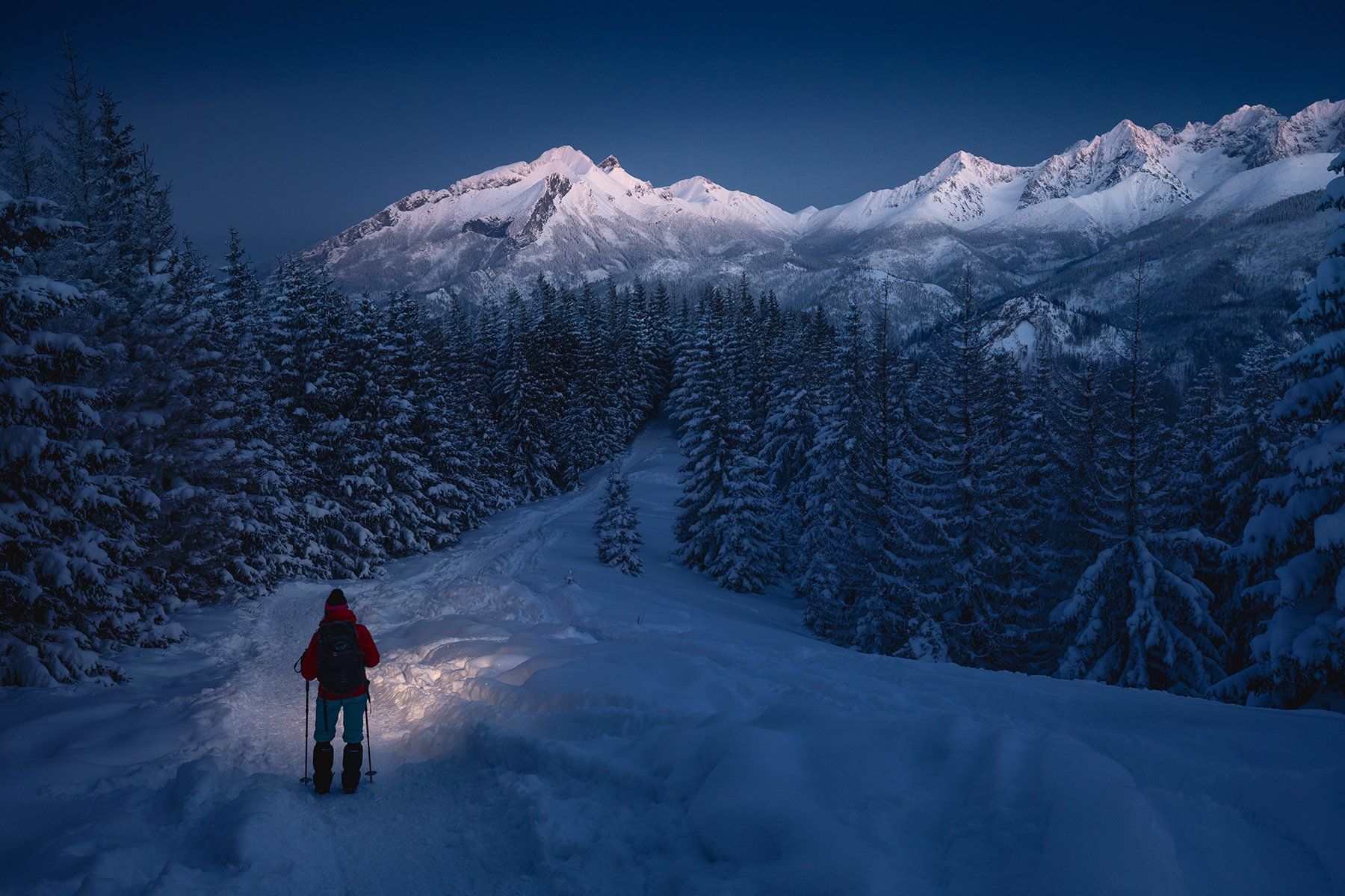 mountains, winter, poland, slovakia, bluehour, Michał Kasperczyk