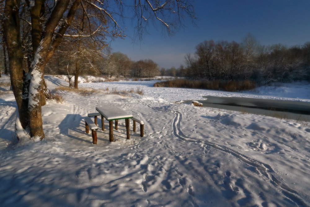 зима, январь, река, мороз, снег, Петриченко Валерий