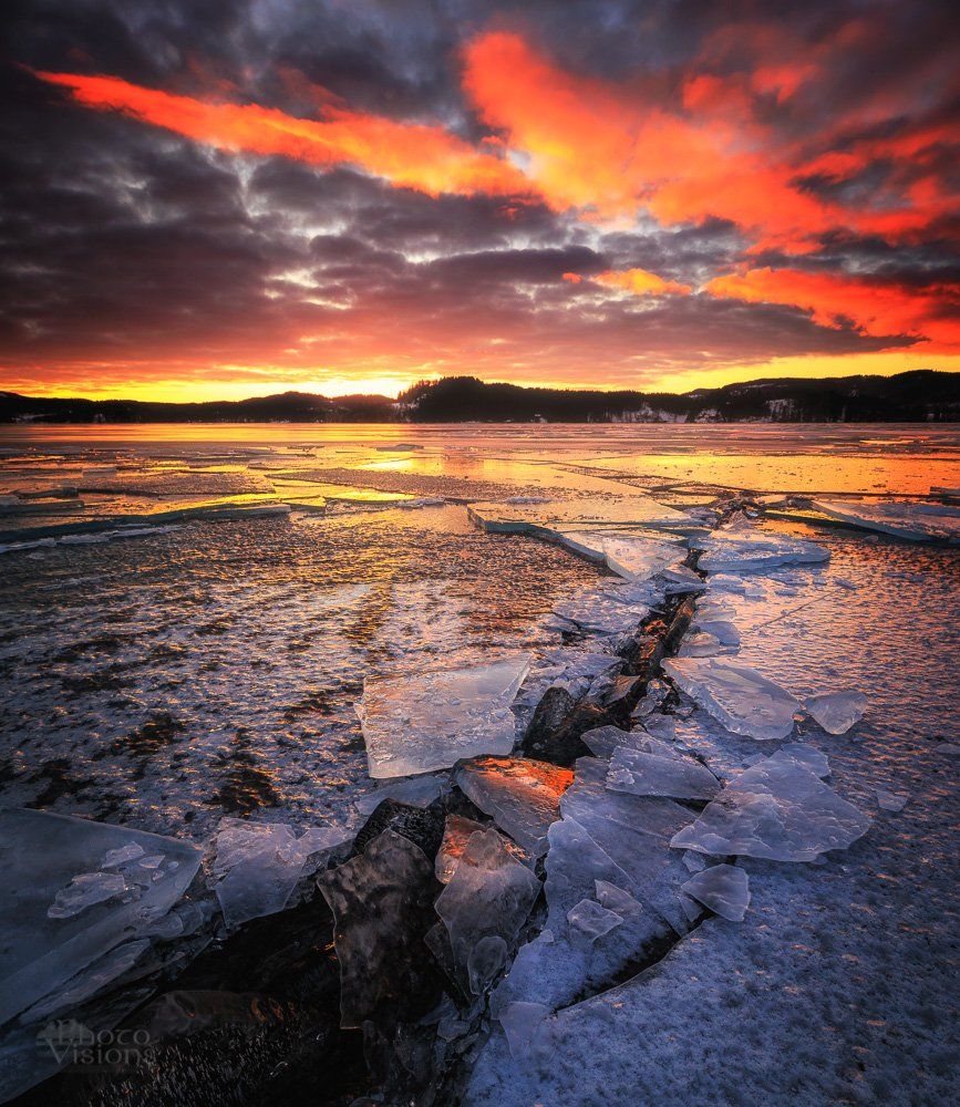 lake,jonsvatnet,ice,winter,sunset,wintertime,frost,, Adrian Szatewicz