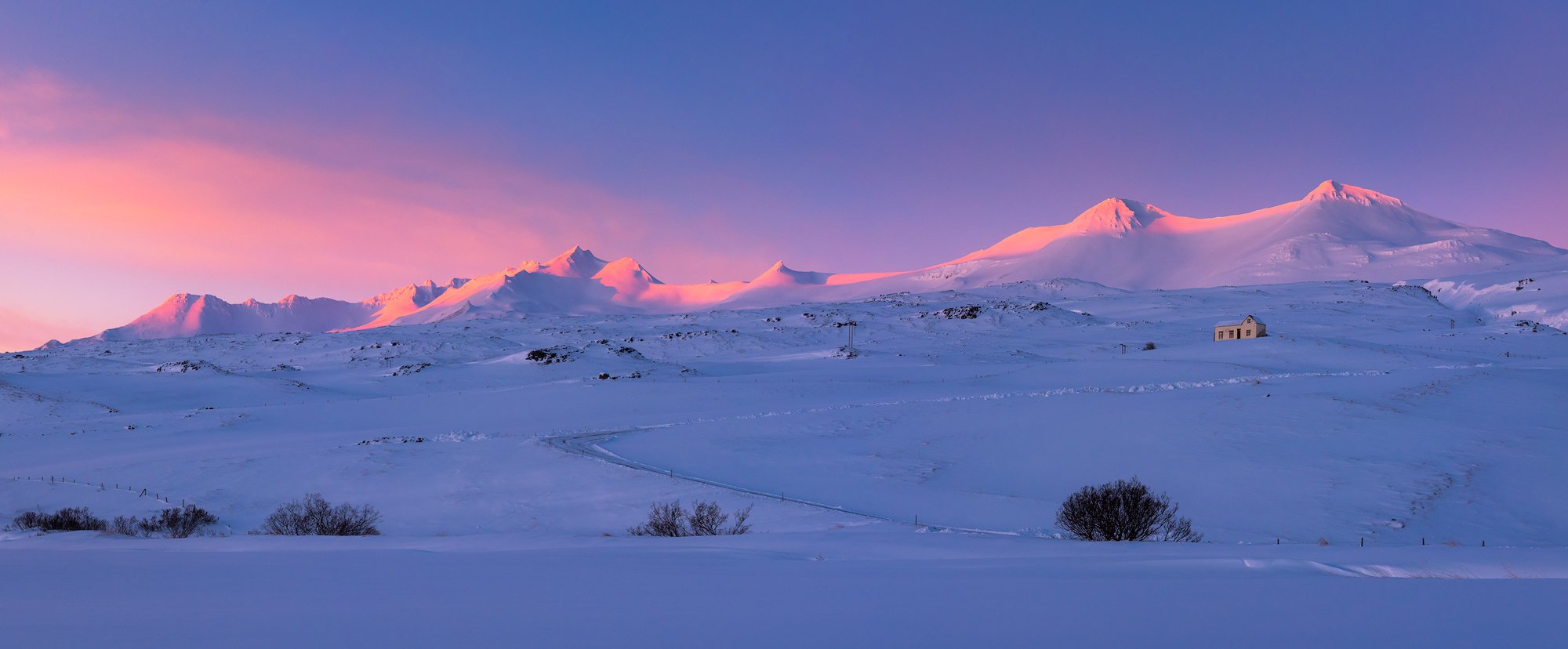 iceland winter landscape sunrise mountains, Konrad Kulis