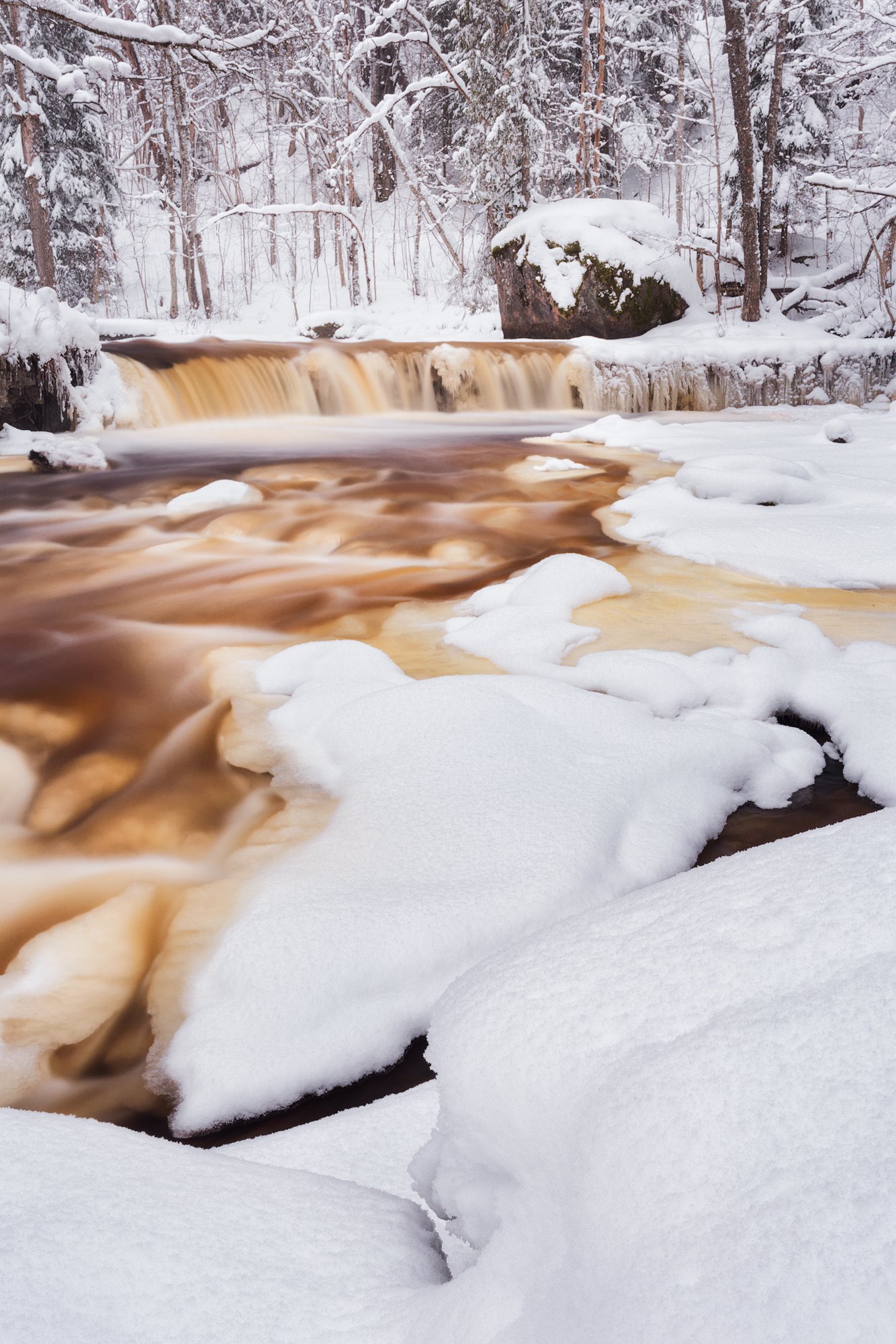 waterfall, estonia, winter, landscape, Имре Аунапуу