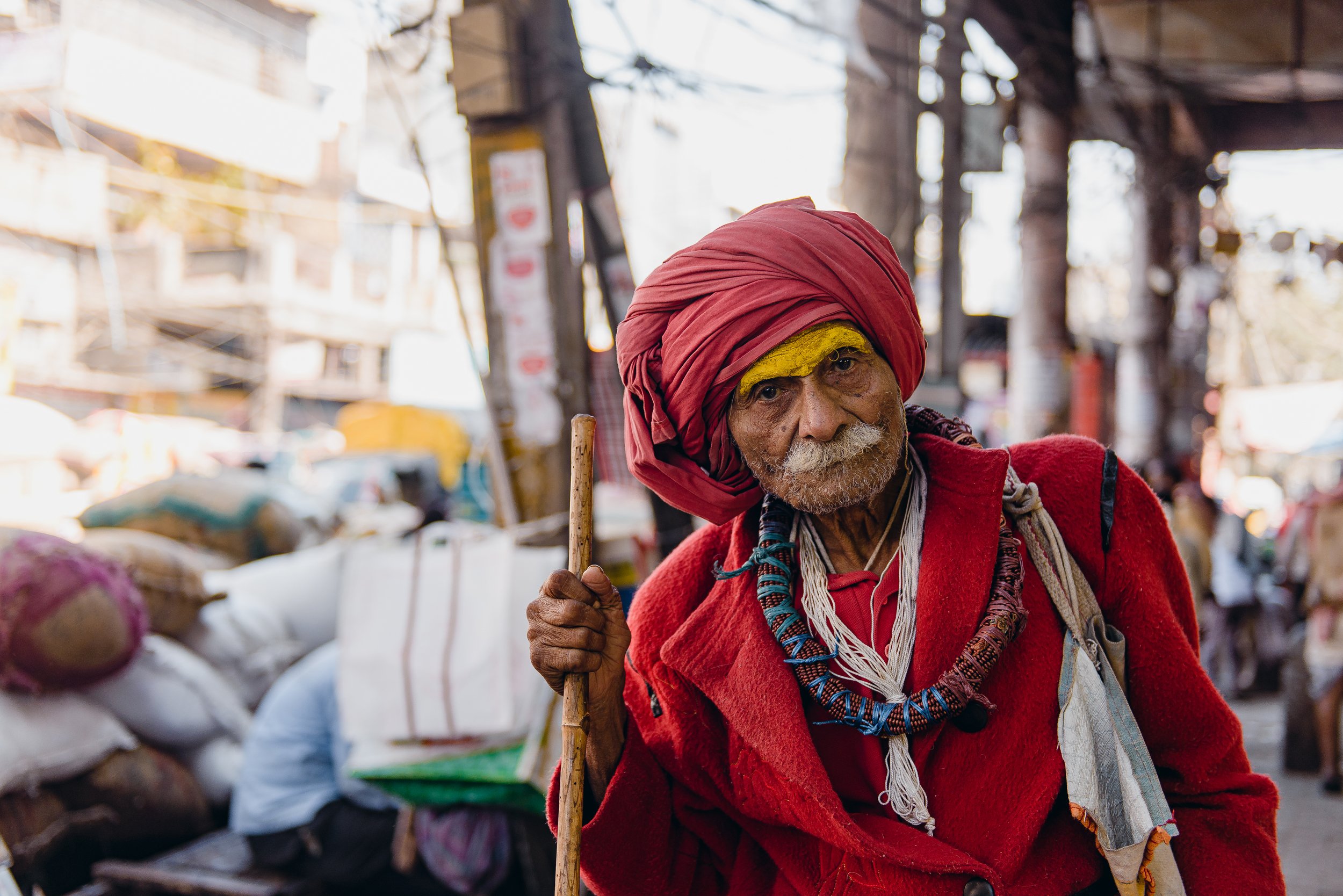 india portrait man red oldman delhi, Svetlana Magdalasova