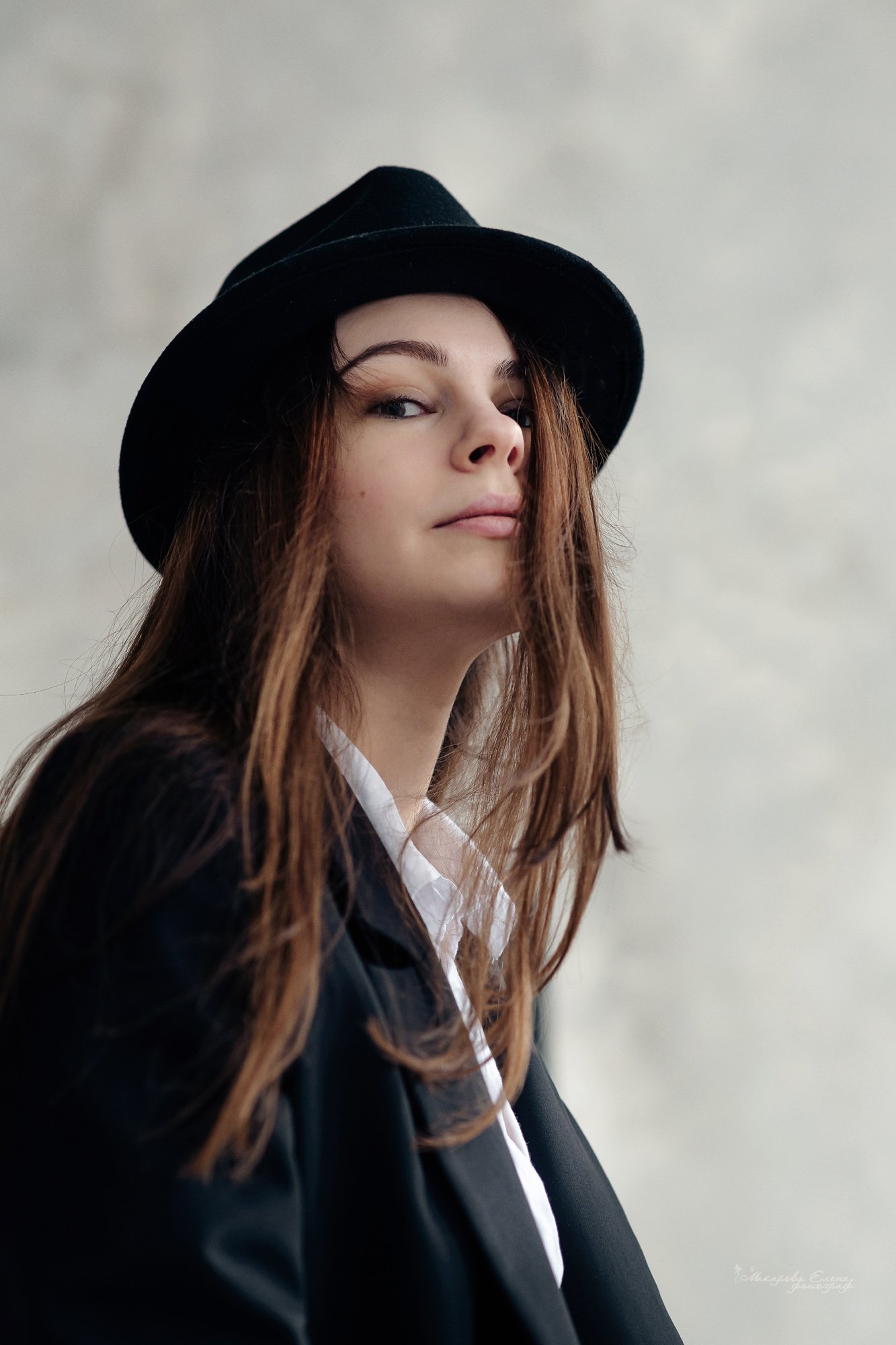портрет, шляпа, девушка, Макарова Елена