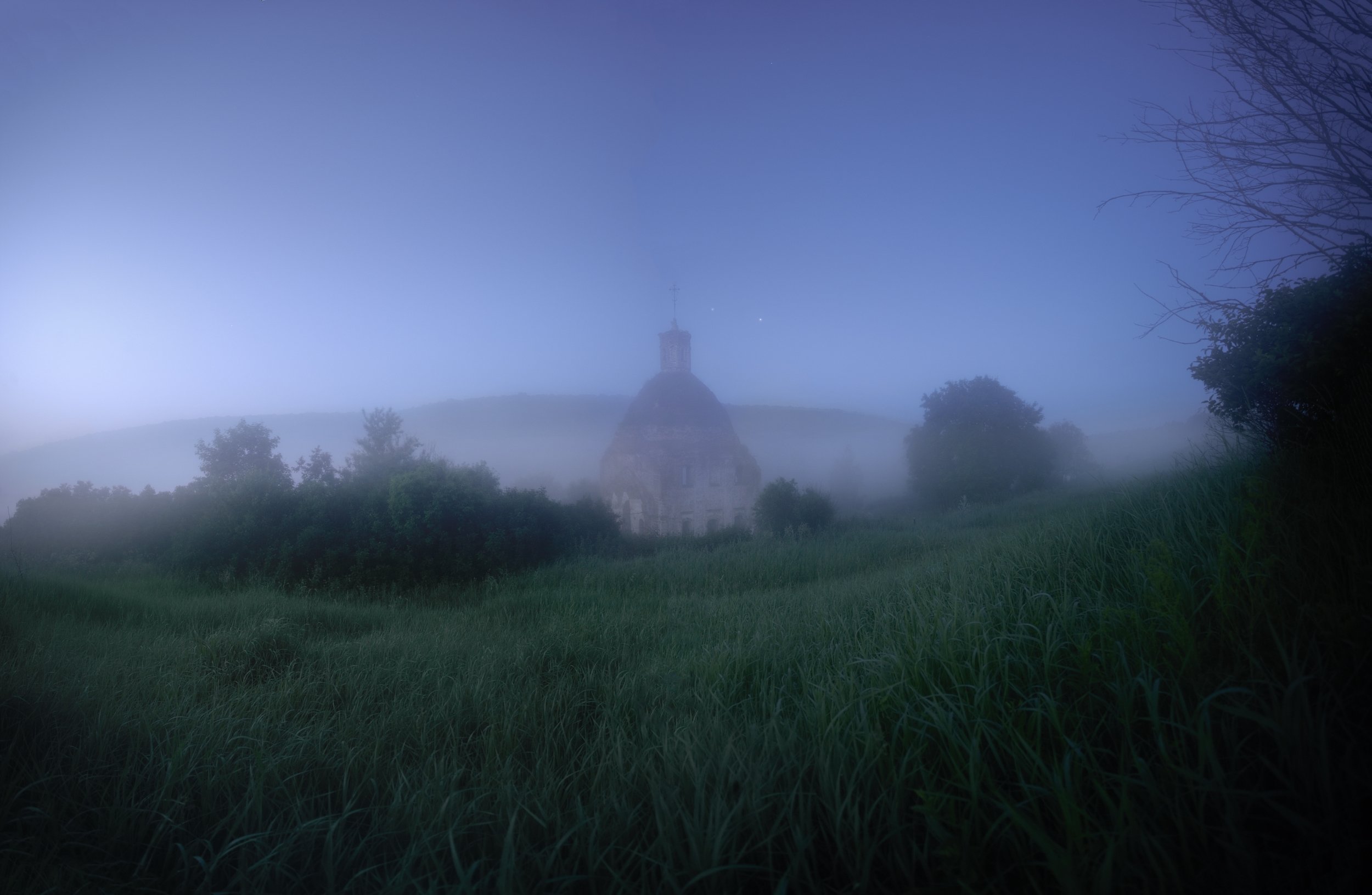 церковь, туман , панорама , Тимофей Бутов