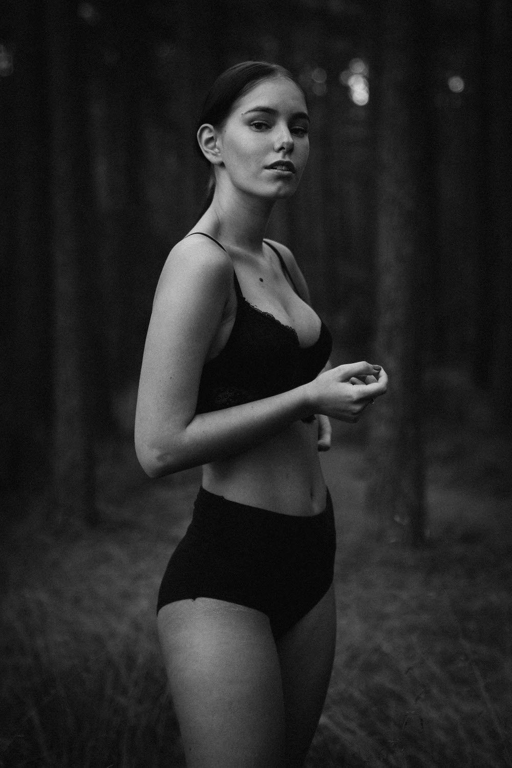 portrait, girl, model, black and white, Евгений Балезин