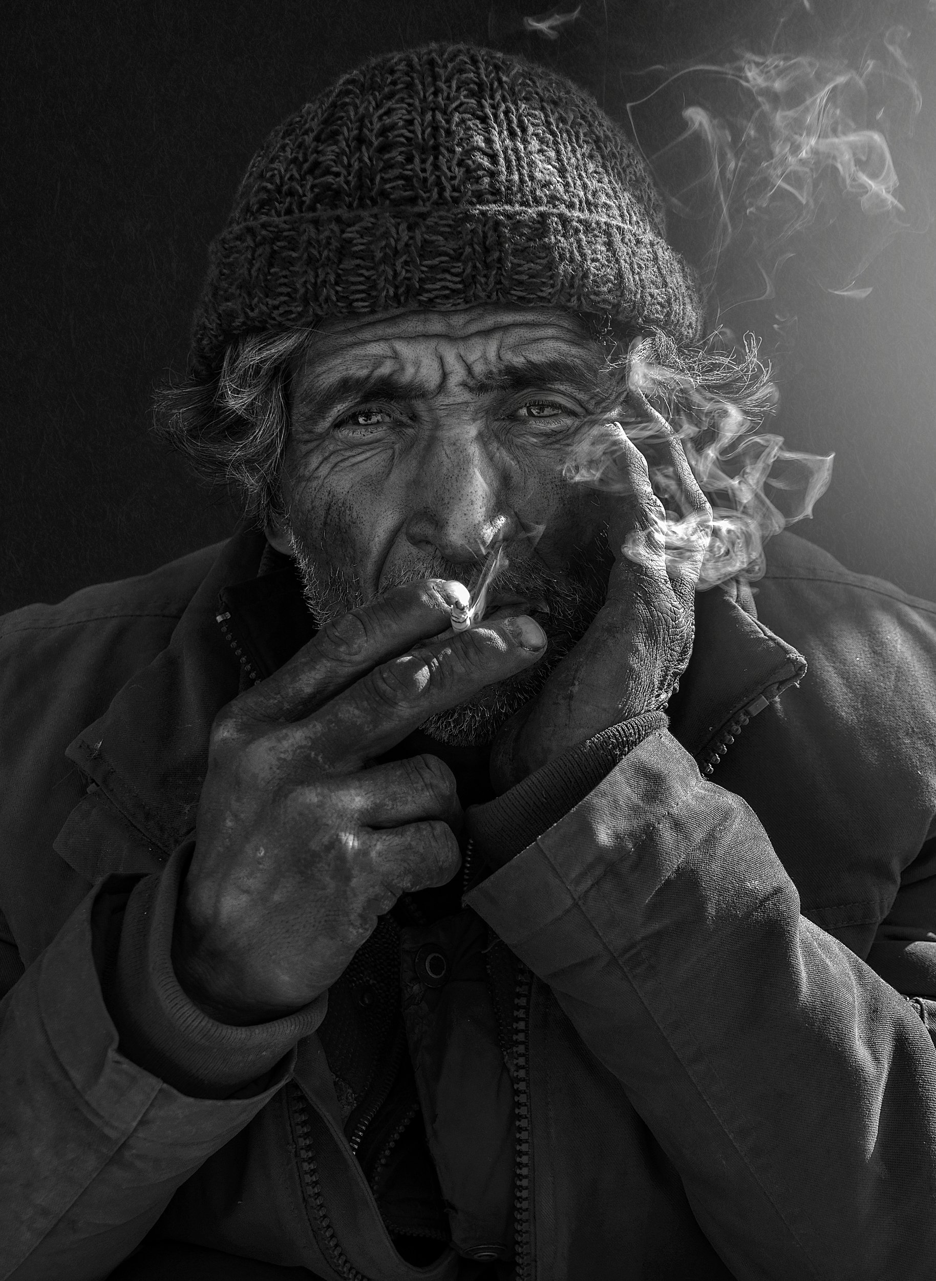 #portrait #people #skin #smoke #man #black #light #dark, Mehdi Zavvar