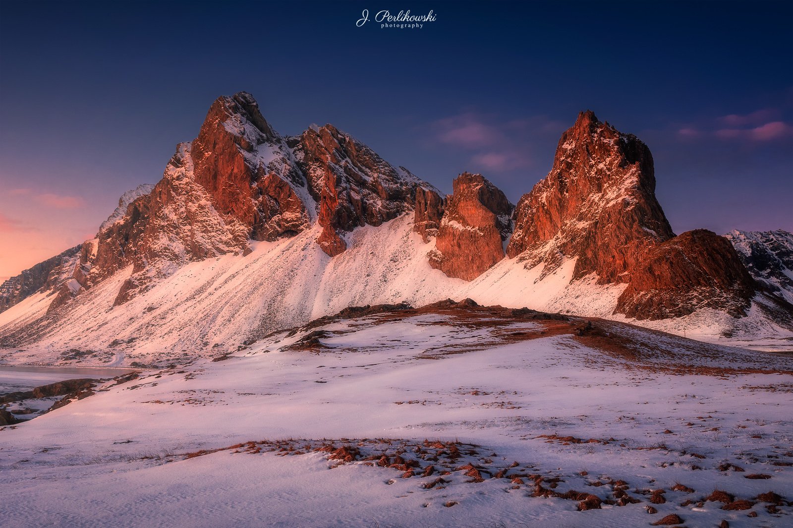 iceland, sunset, mountains, Jakub Perlikowski