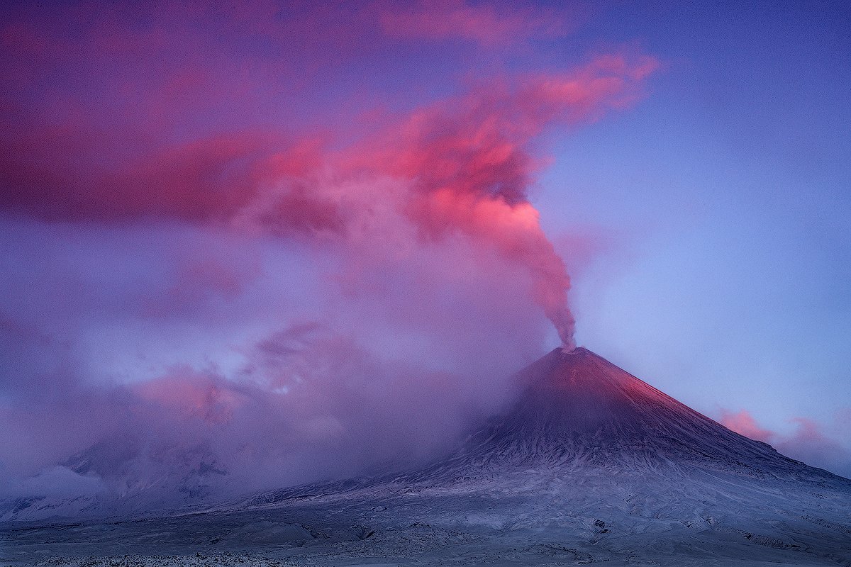 Камчатка, вулкан, извержение, природа, путешествие, фототур, пейзаж, пепел, рассвет, Денис Будьков