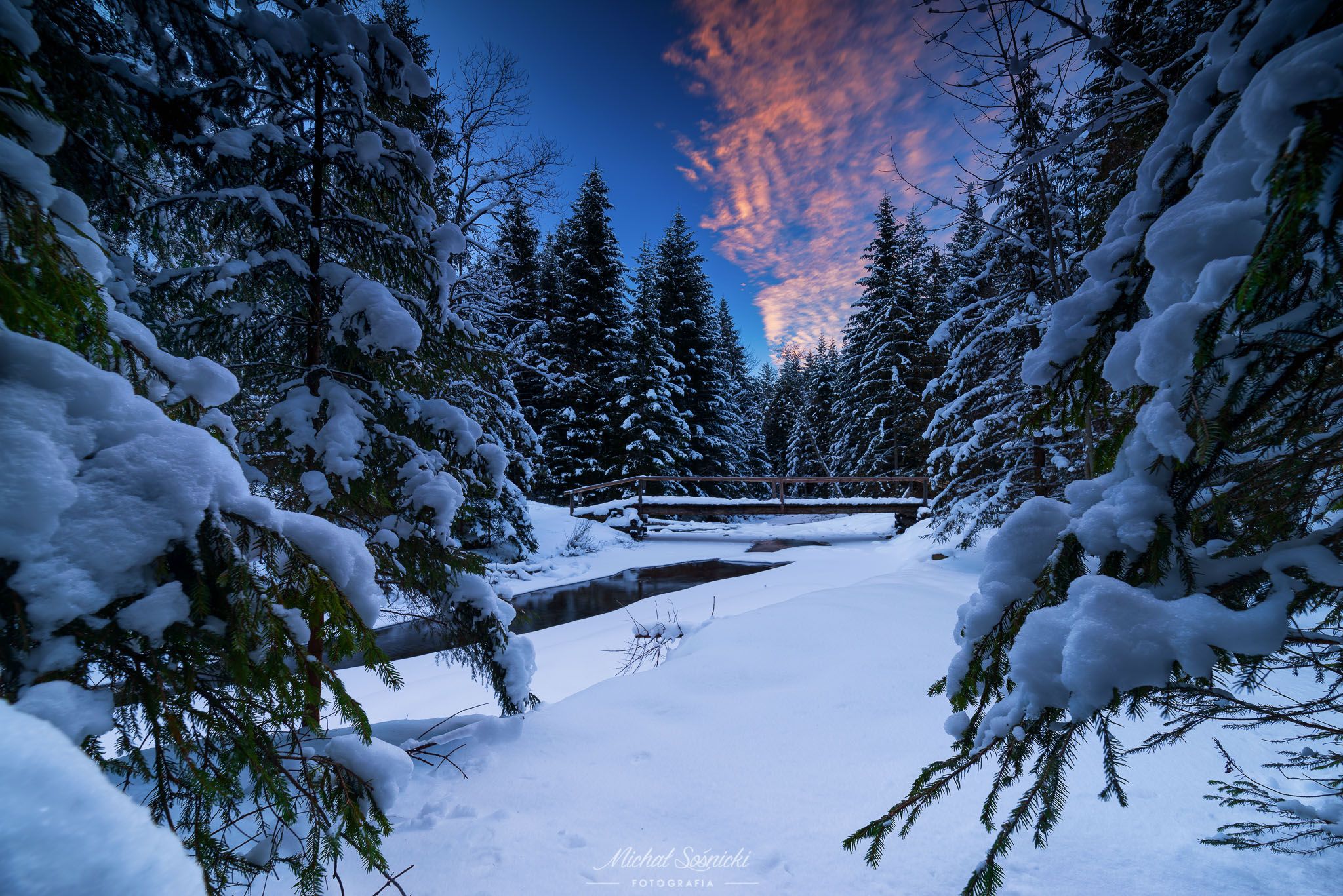 #poland #zawoja #winter #snow #trees #water #sky #fish #stream #benro #benq #pentax, Michał Sośnicki