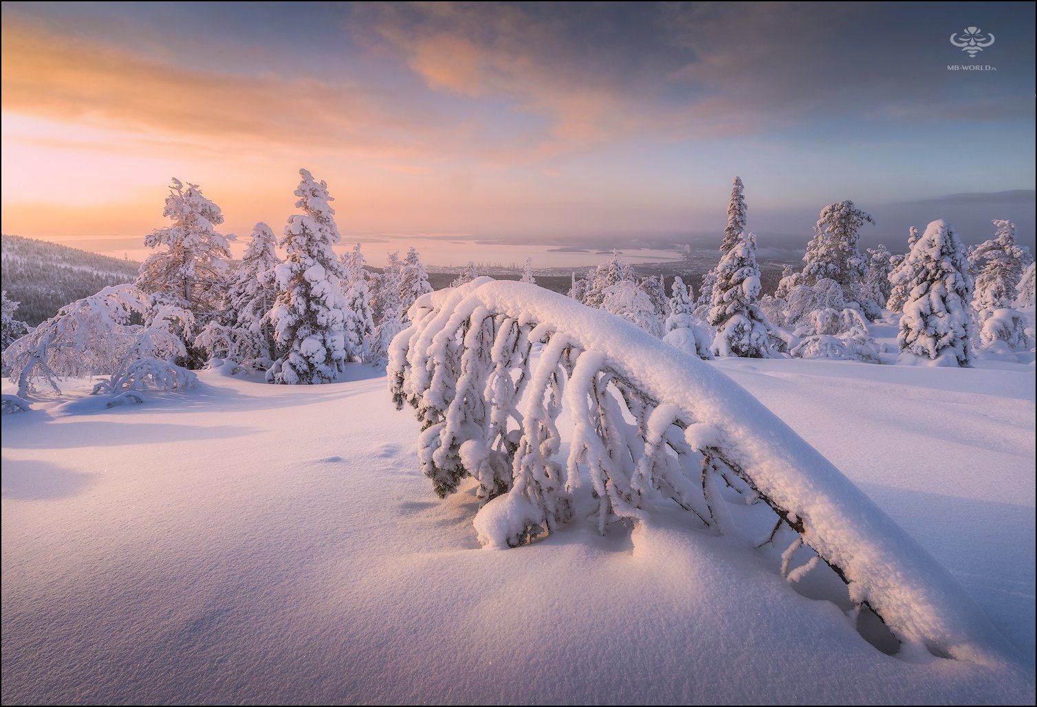 Россия, зима, пейзаж, кольский, закат, Mikhail Vorobyev