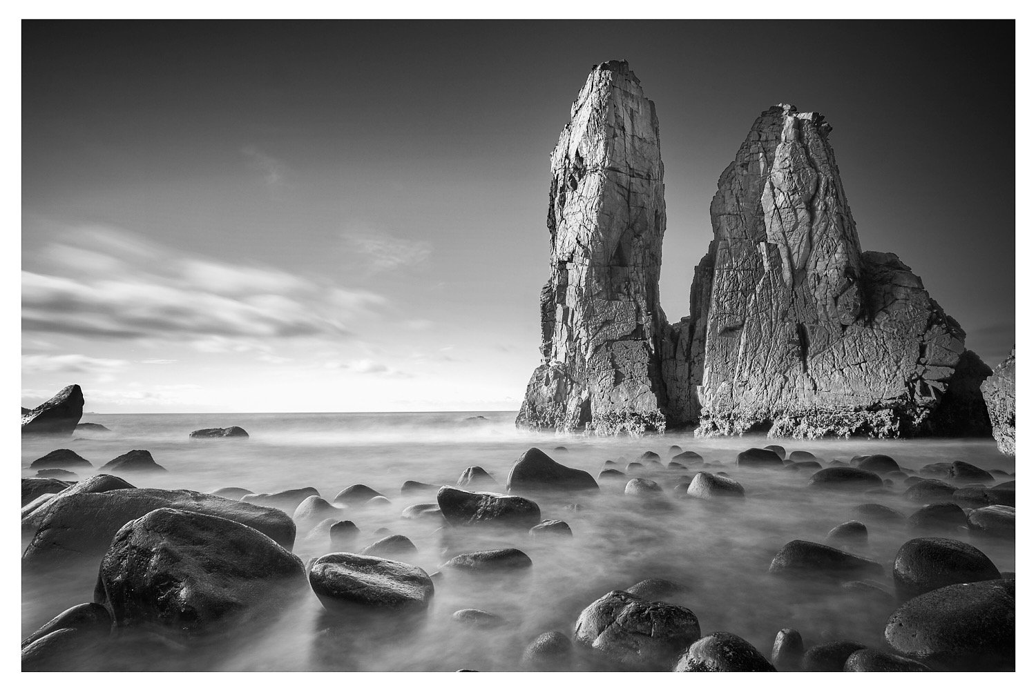 Portugal ocean long exposure rocks black&white cabo roca, Felix Ostapenko