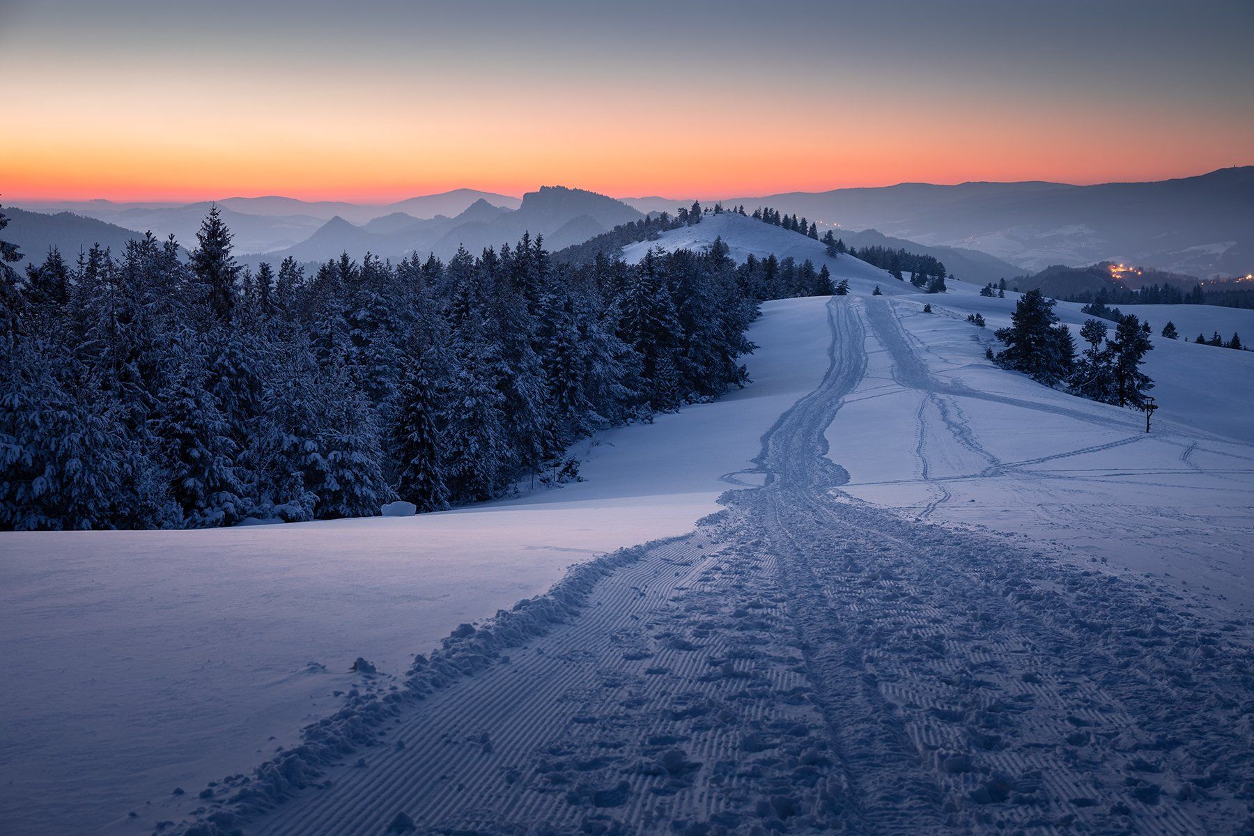 mountains, winter, poland, slovakia, evening, Michał Kasperczyk