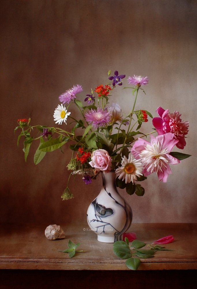 натюрморт, цветы, летний букет, Курочкина Диана