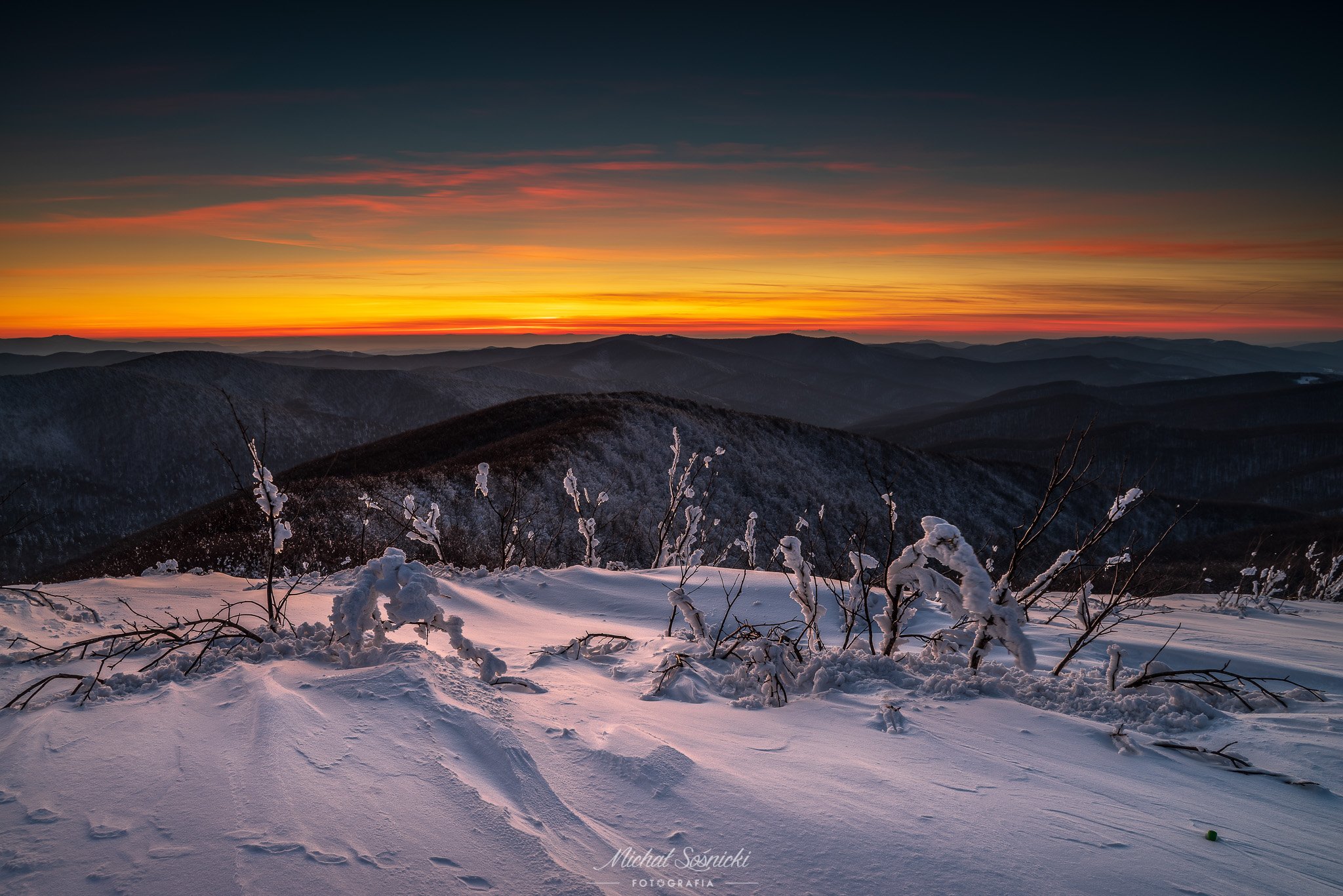#mountains #bieszczady #winter #snow #photo #sky #poland #pentax #benro #benq #sunset, Michał Sośnicki