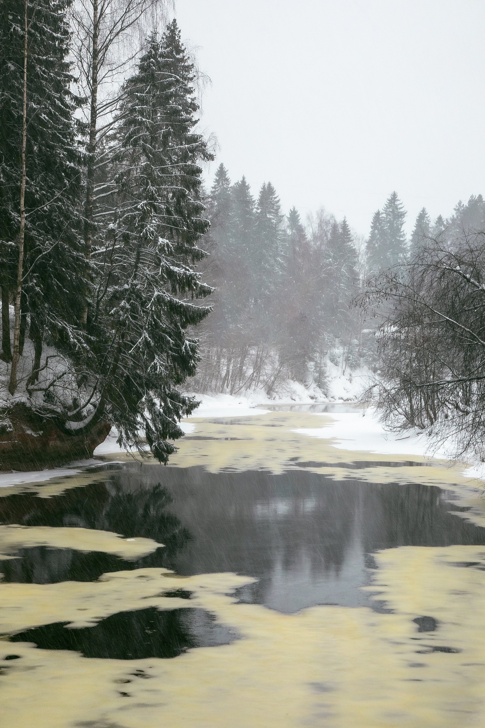 зима, река, день, снег, пейзаж, Александр Игнатьев
