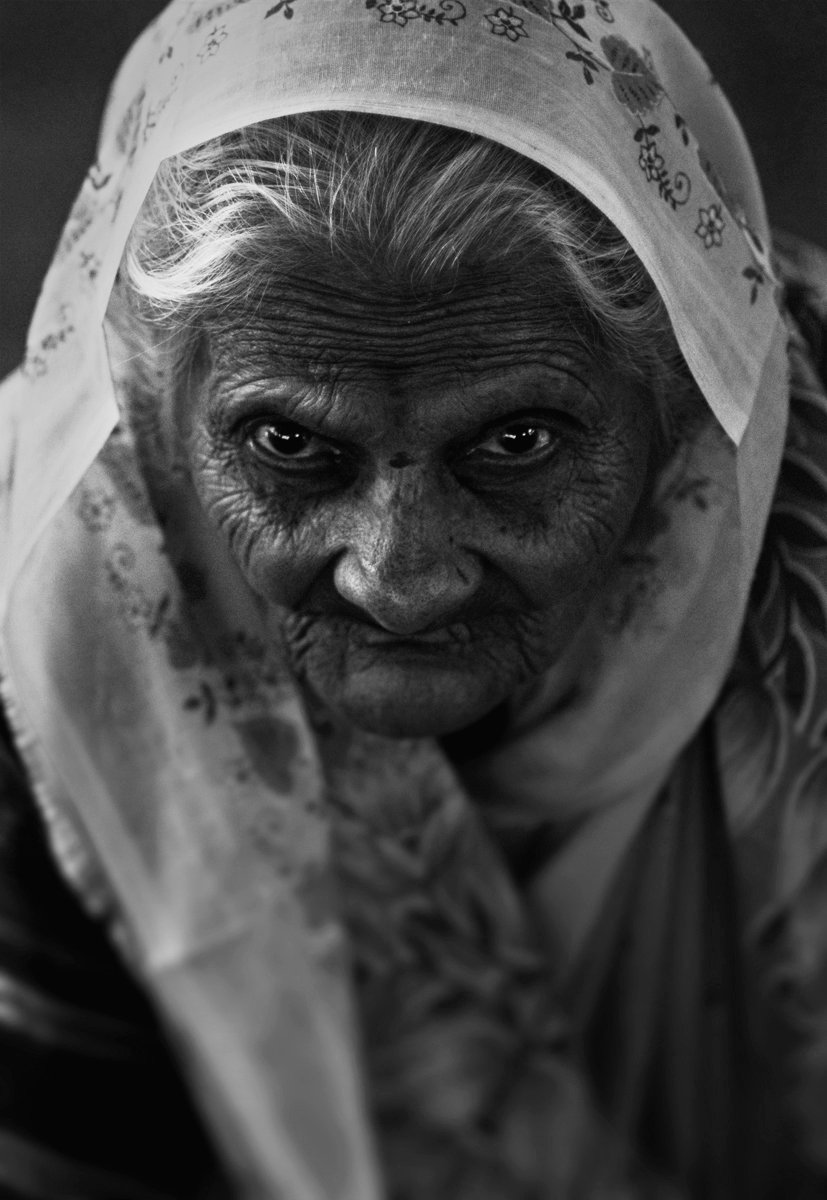 Black & white, Eyes, Indian, Woman, colourplay