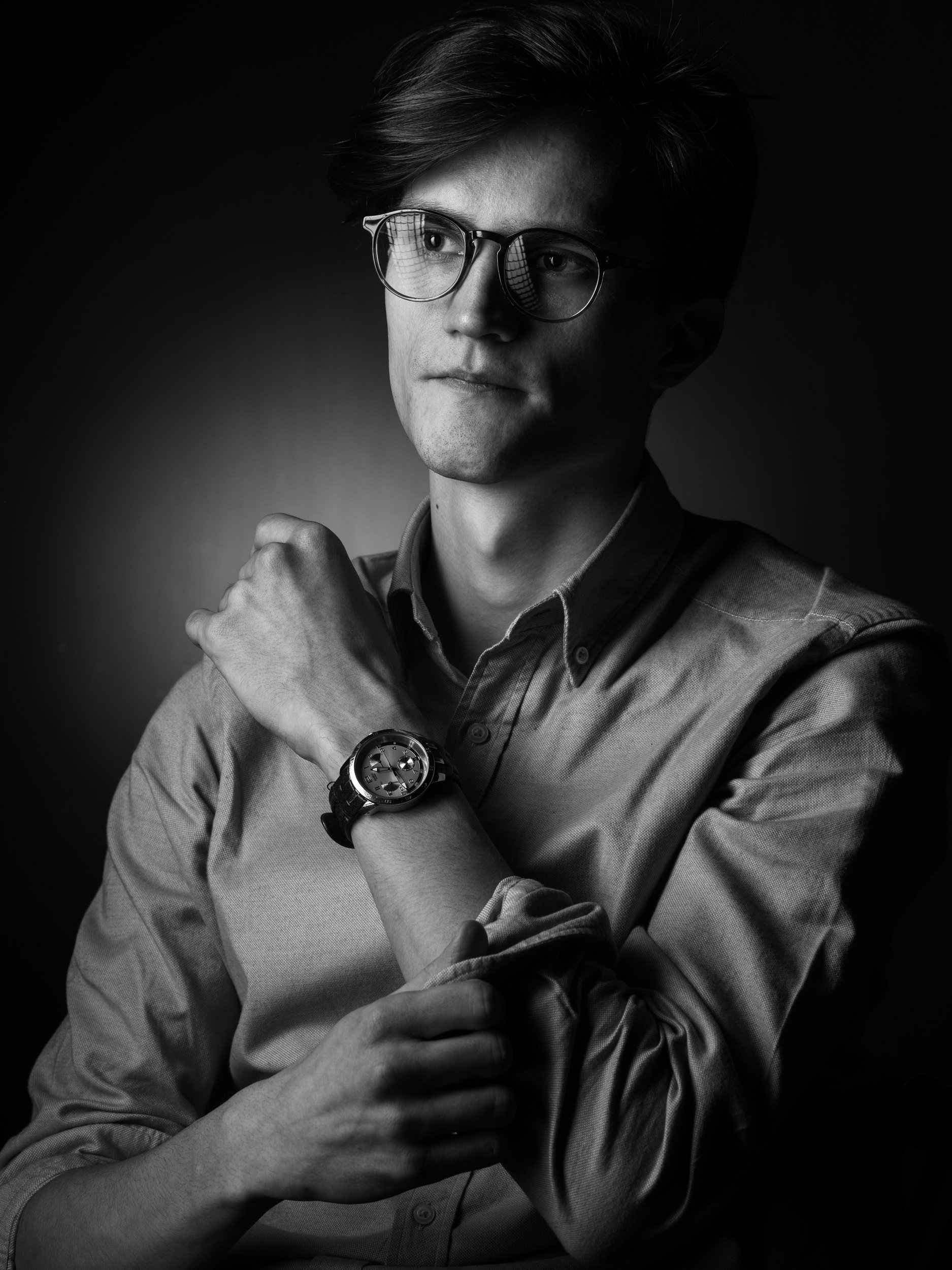 portrait, black and white, Konstantin Morozov