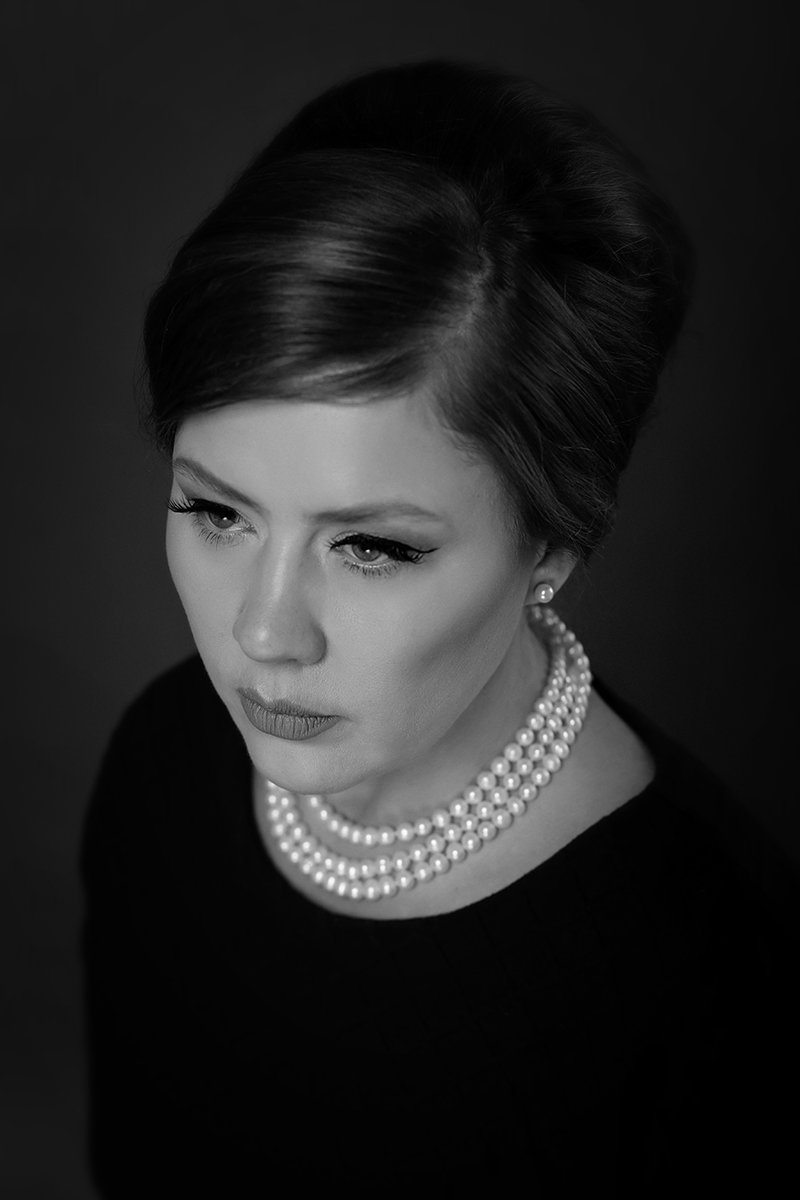 портрет ретро черно-белое женский портрет, Римма Алеева