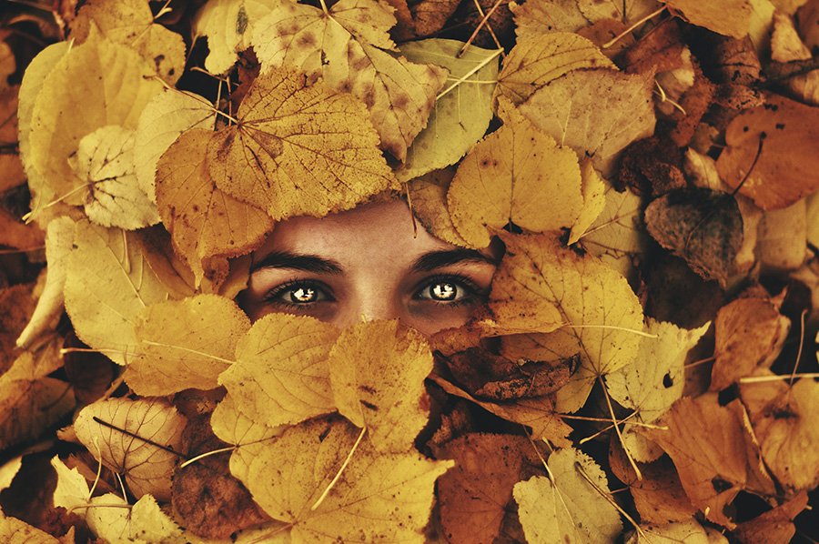 Autumn, Eyes, Face, Portrait, Глаза, Листья, Лицо, Осень, Портрет, Портрет девушки, Рустем Галямов