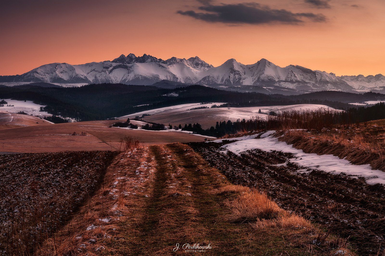 mountains, march, sunset, panorama, Jakub Perlikowski