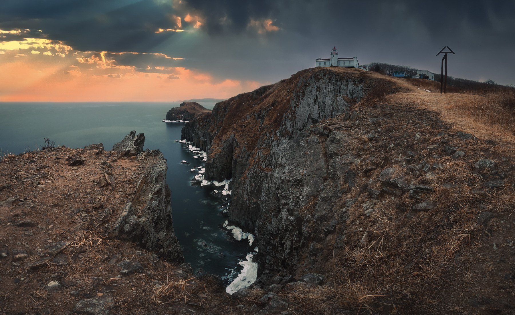 маяк, скалы, море, Андрей Кровлин