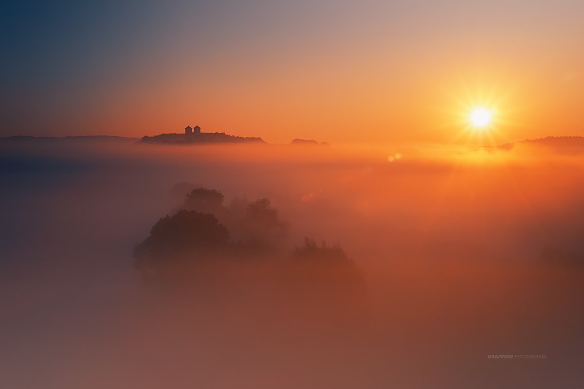 morning, foggy, landscape, sunrise, rpowroznik, abbey, monastery, Robert Powroznik