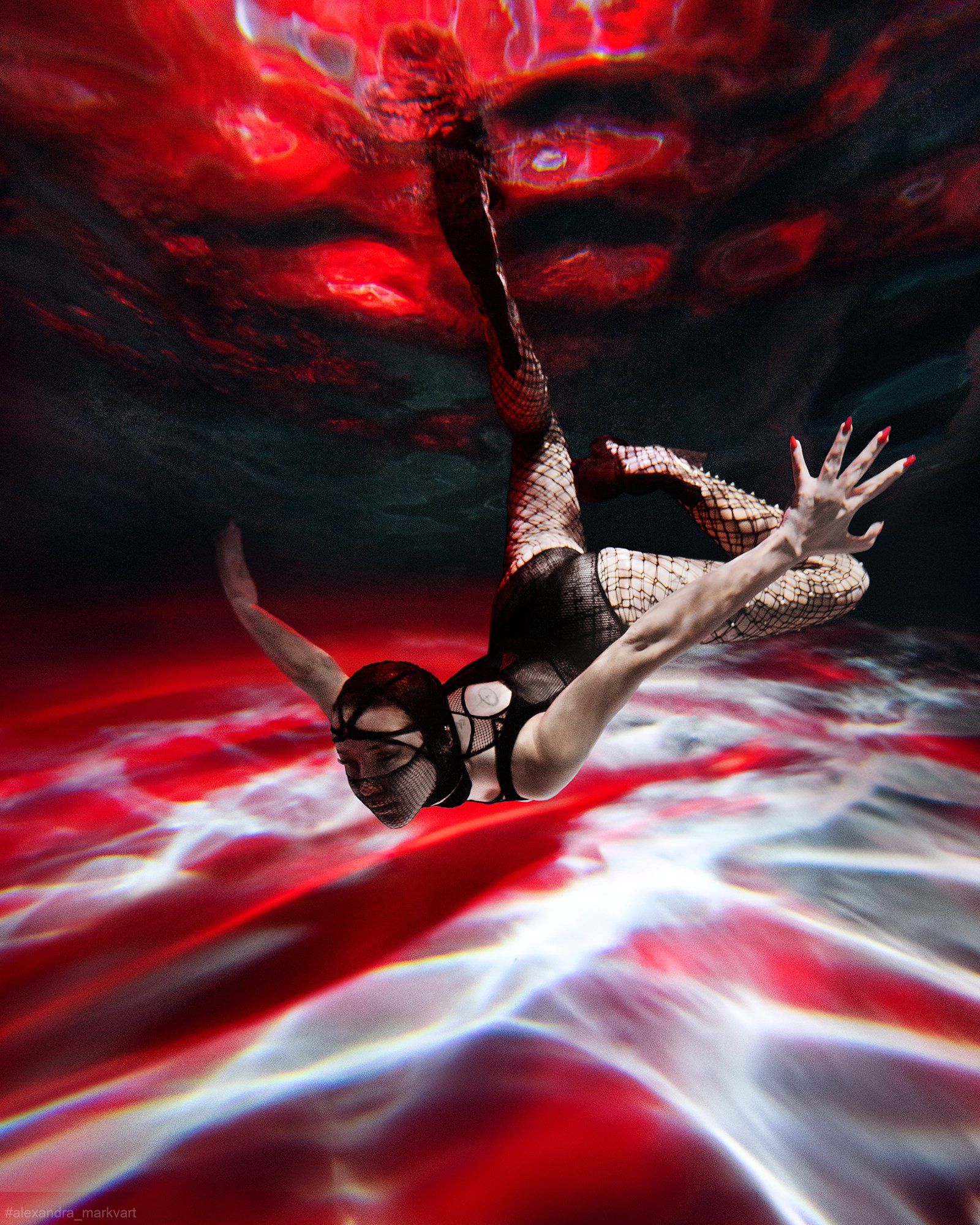 подводная съемка, под водой, under the water, underwater, in water,red, fashion, фэшн, Александра Маркварт